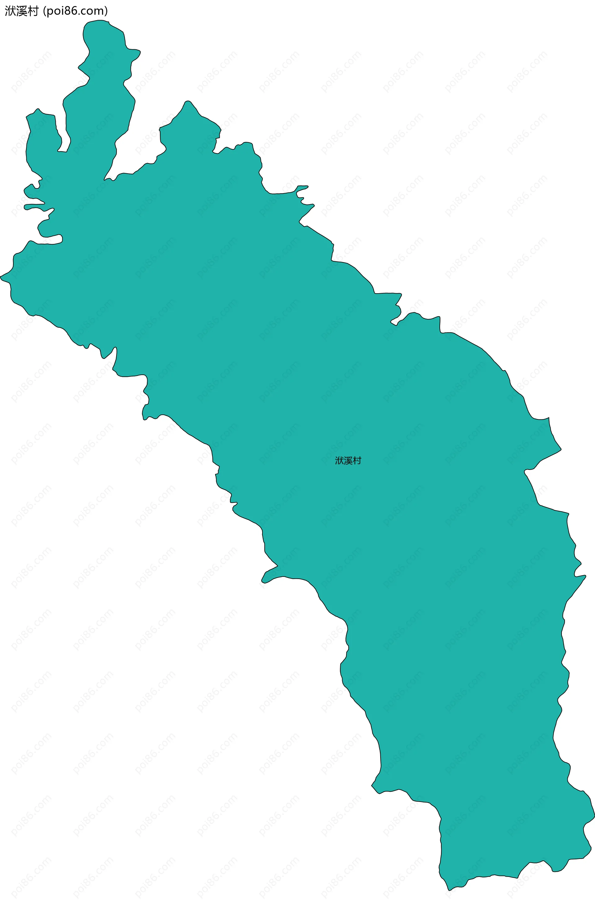 洑溪村边界地图