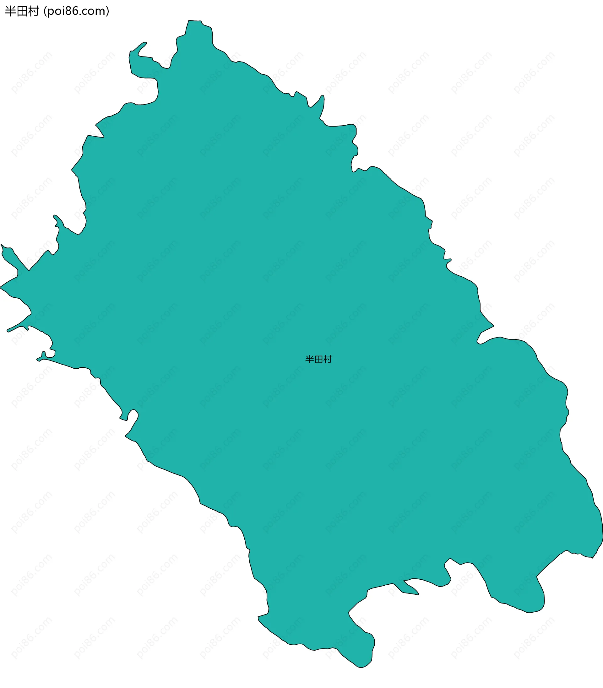 半田村边界地图
