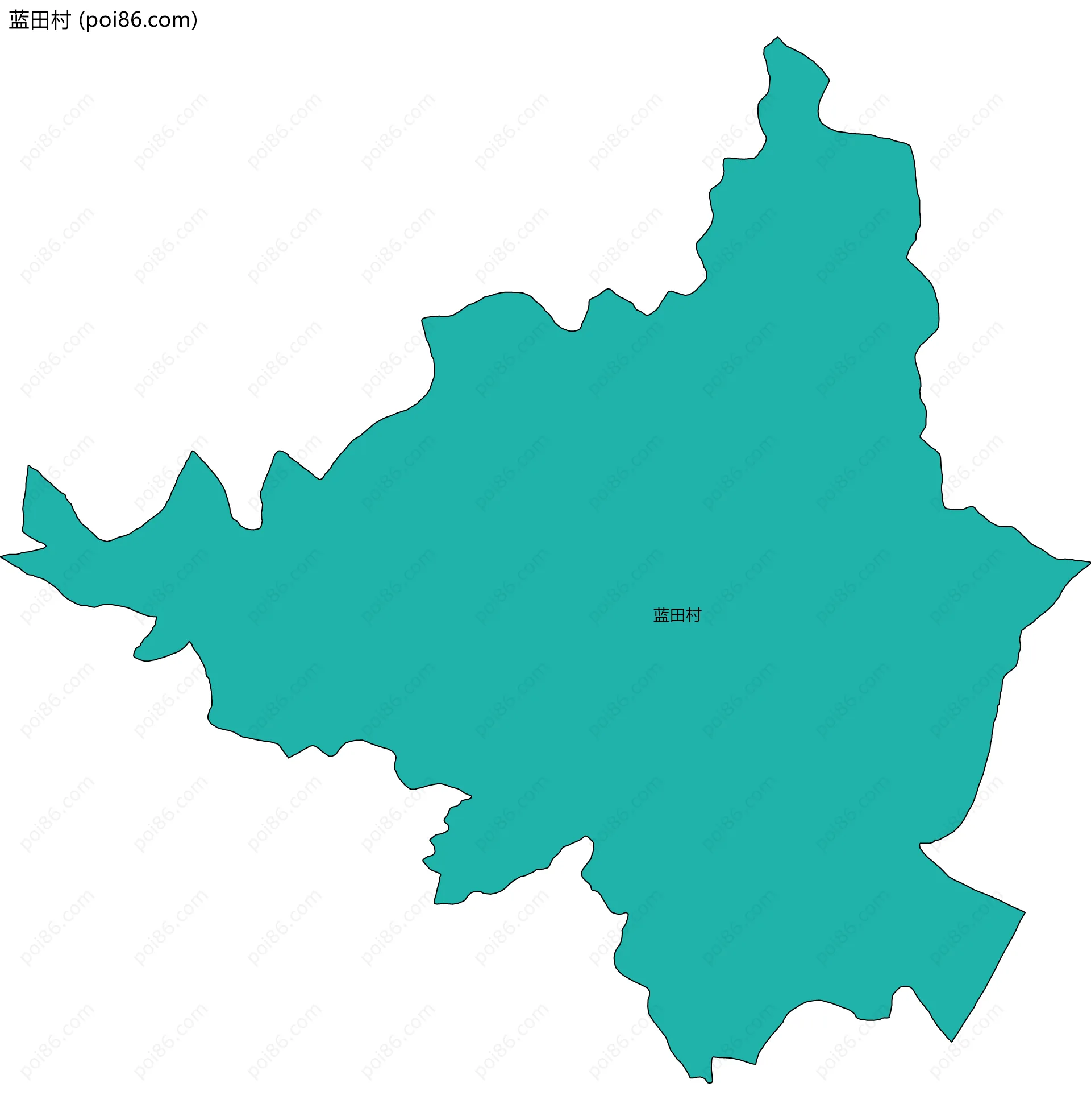 蓝田村边界地图