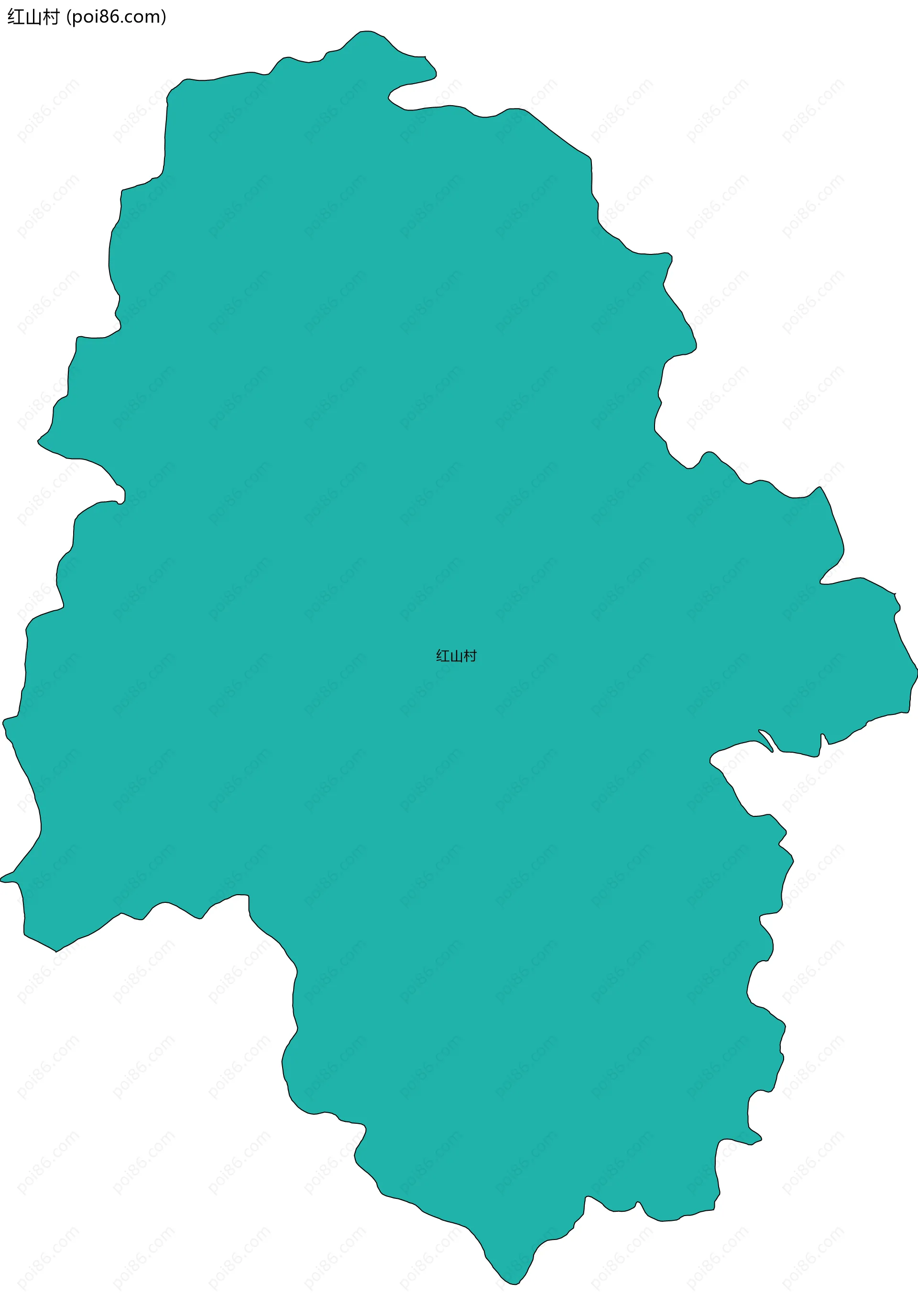 红山村边界地图