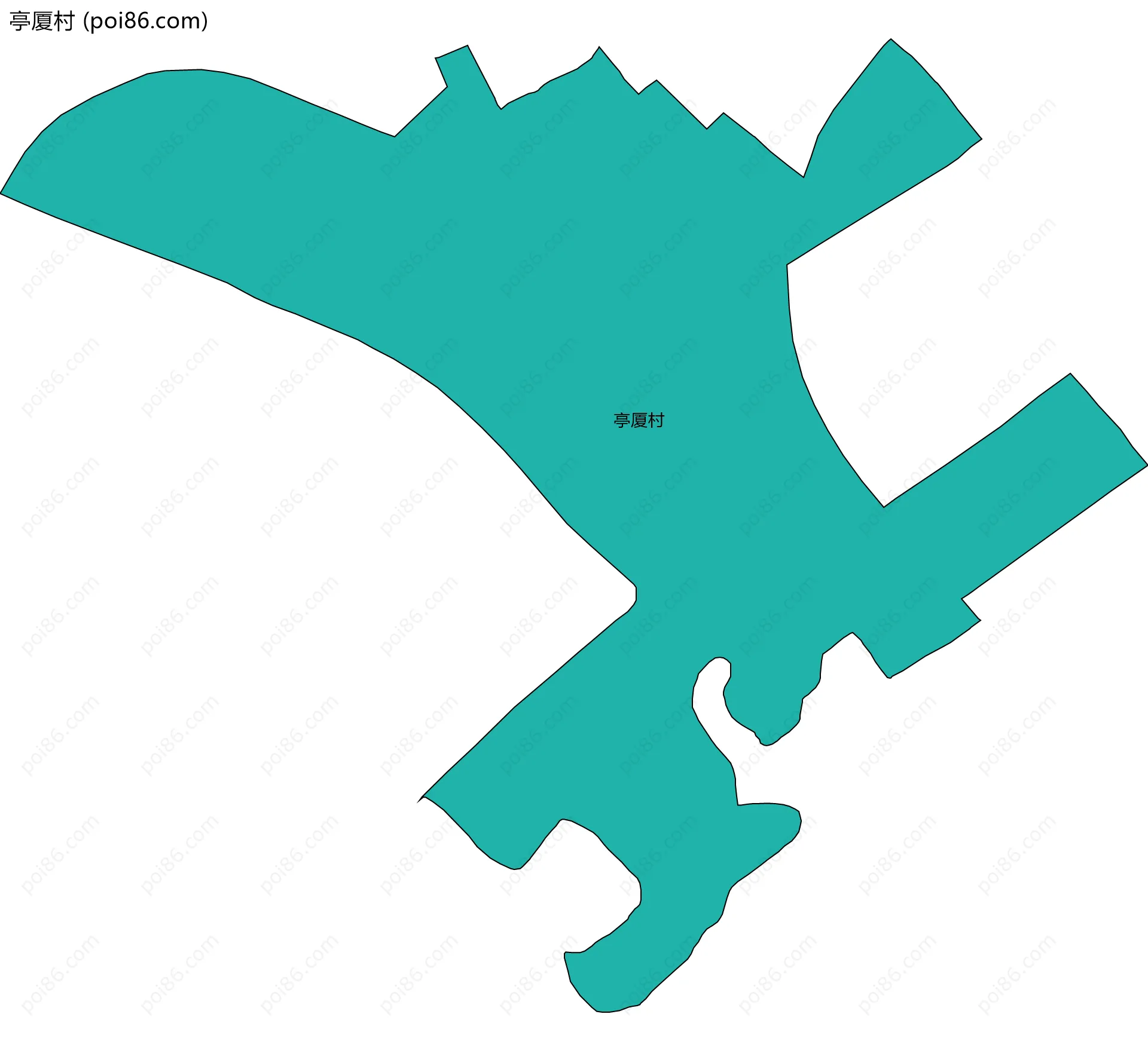 亭厦村边界地图