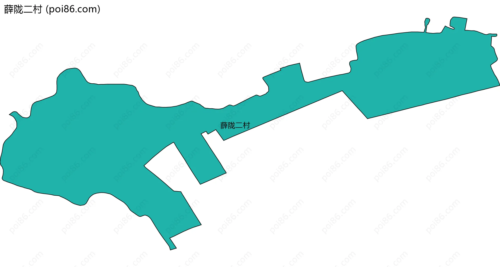 薛陇二村边界地图