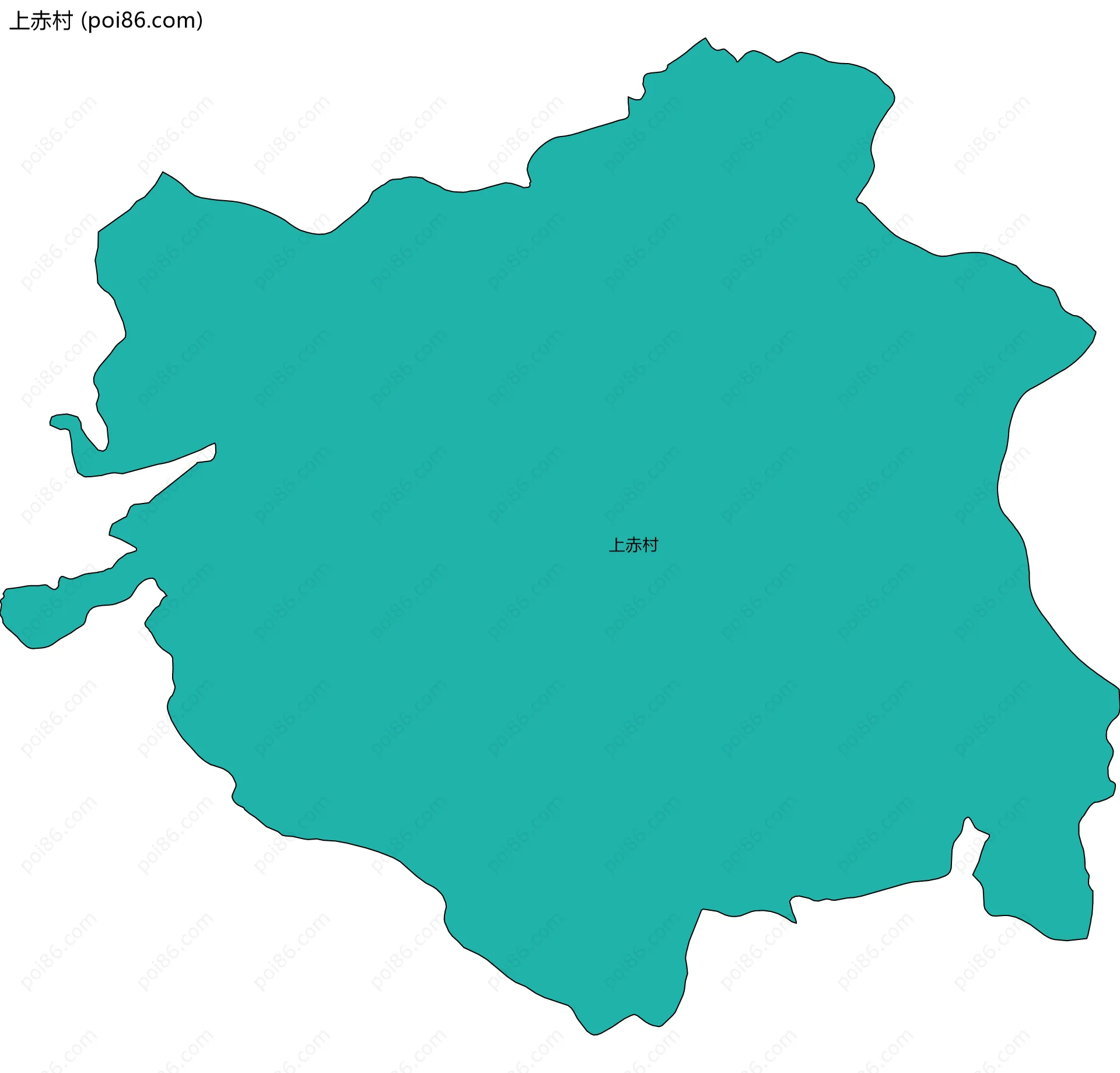 上赤村边界地图