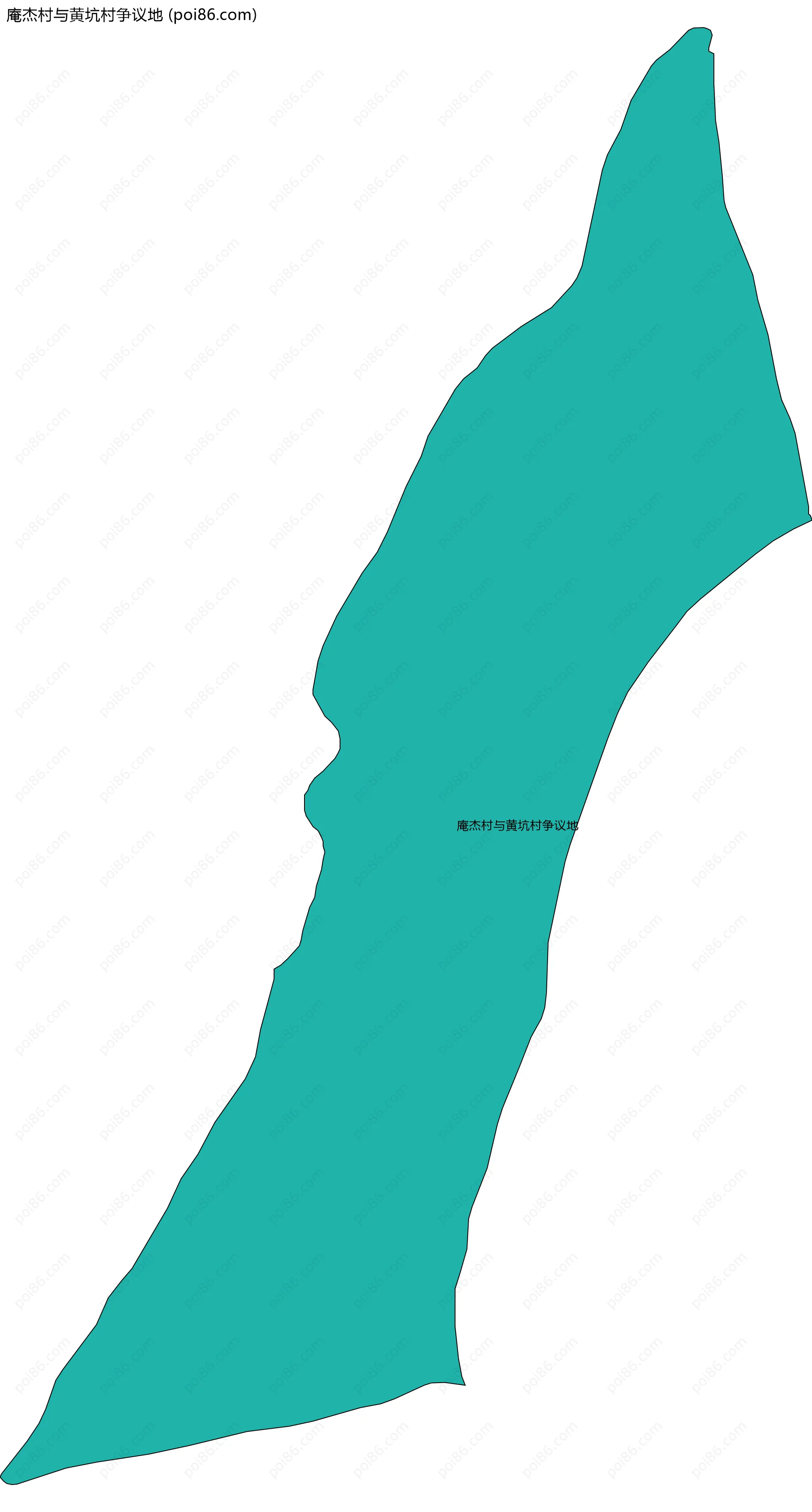 庵杰村与黄坑村争议地边界地图