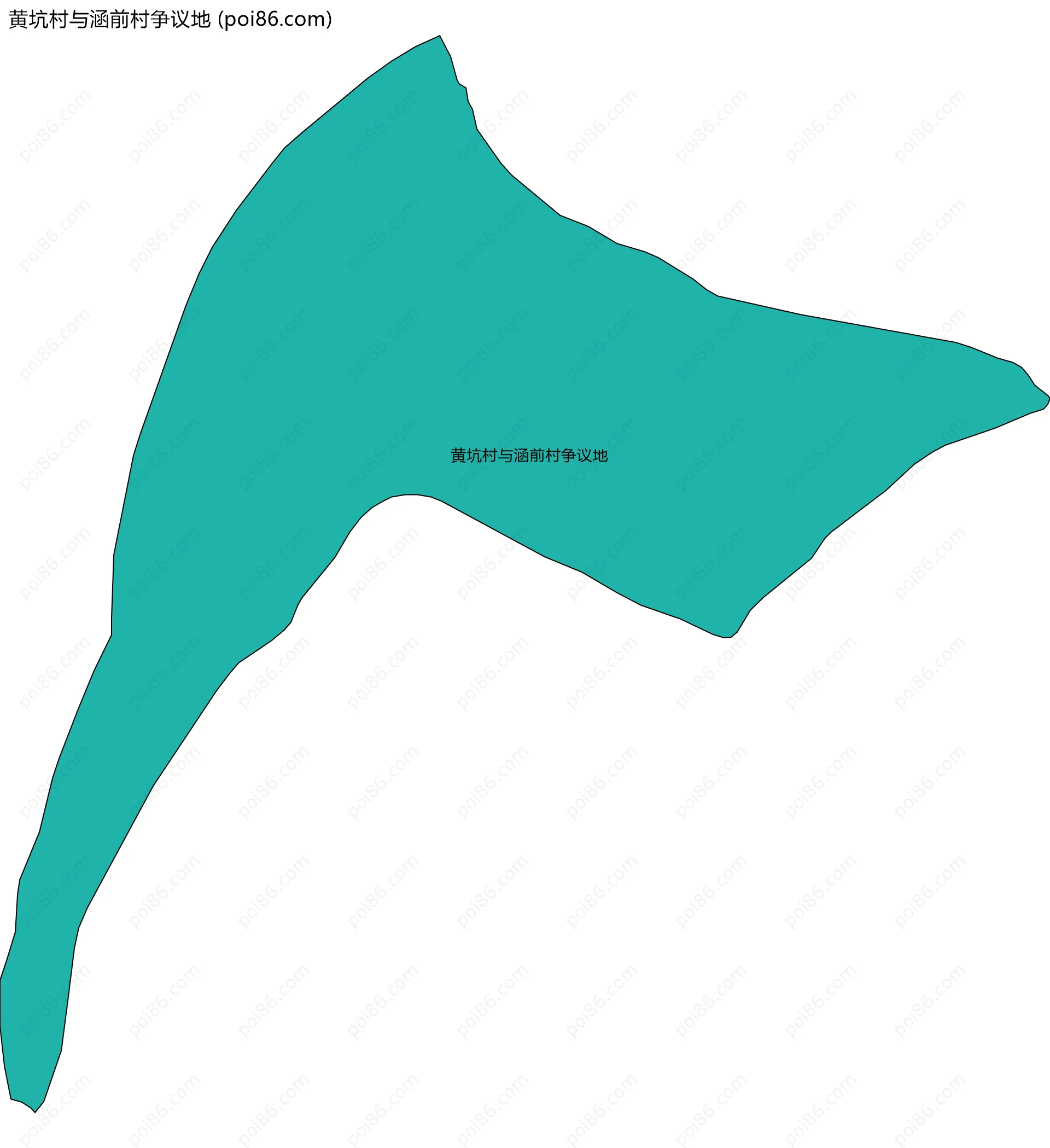 黄坑村与涵前村争议地边界地图