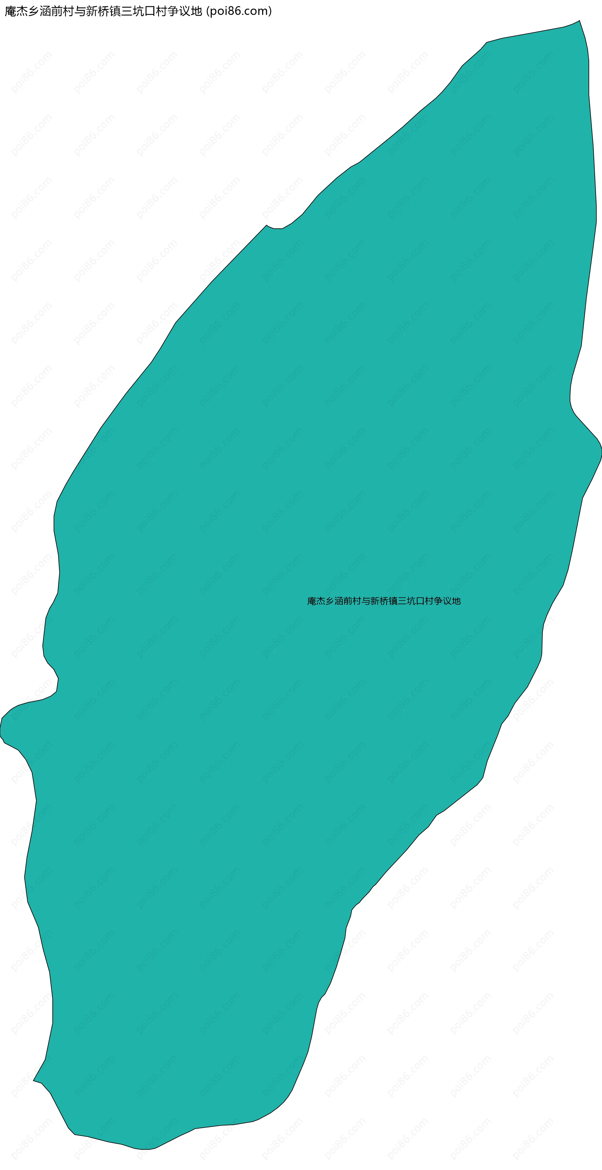 庵杰乡涵前村与新桥镇三坑口村争议地边界地图