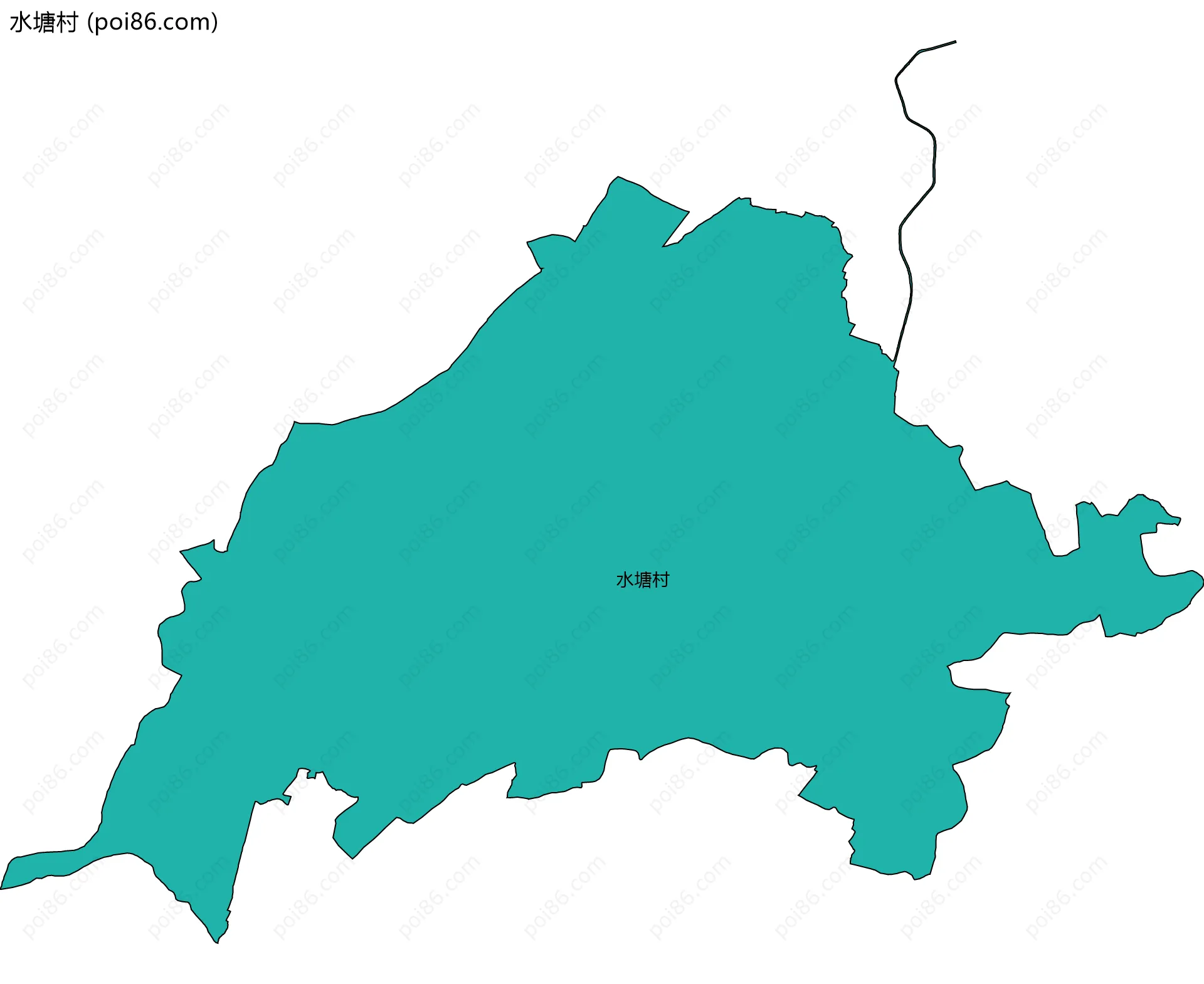 水塘村边界地图