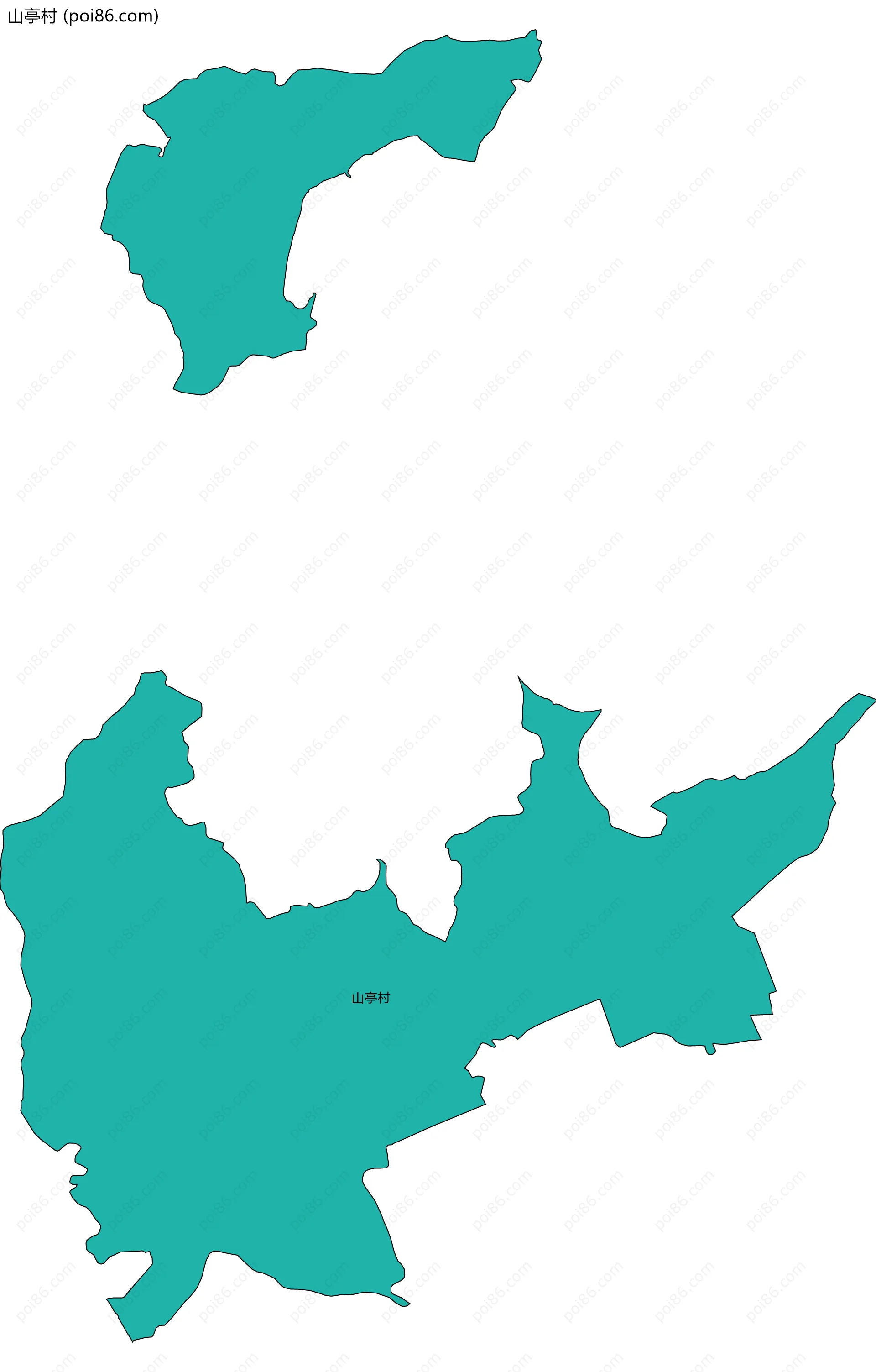 山亭村边界地图