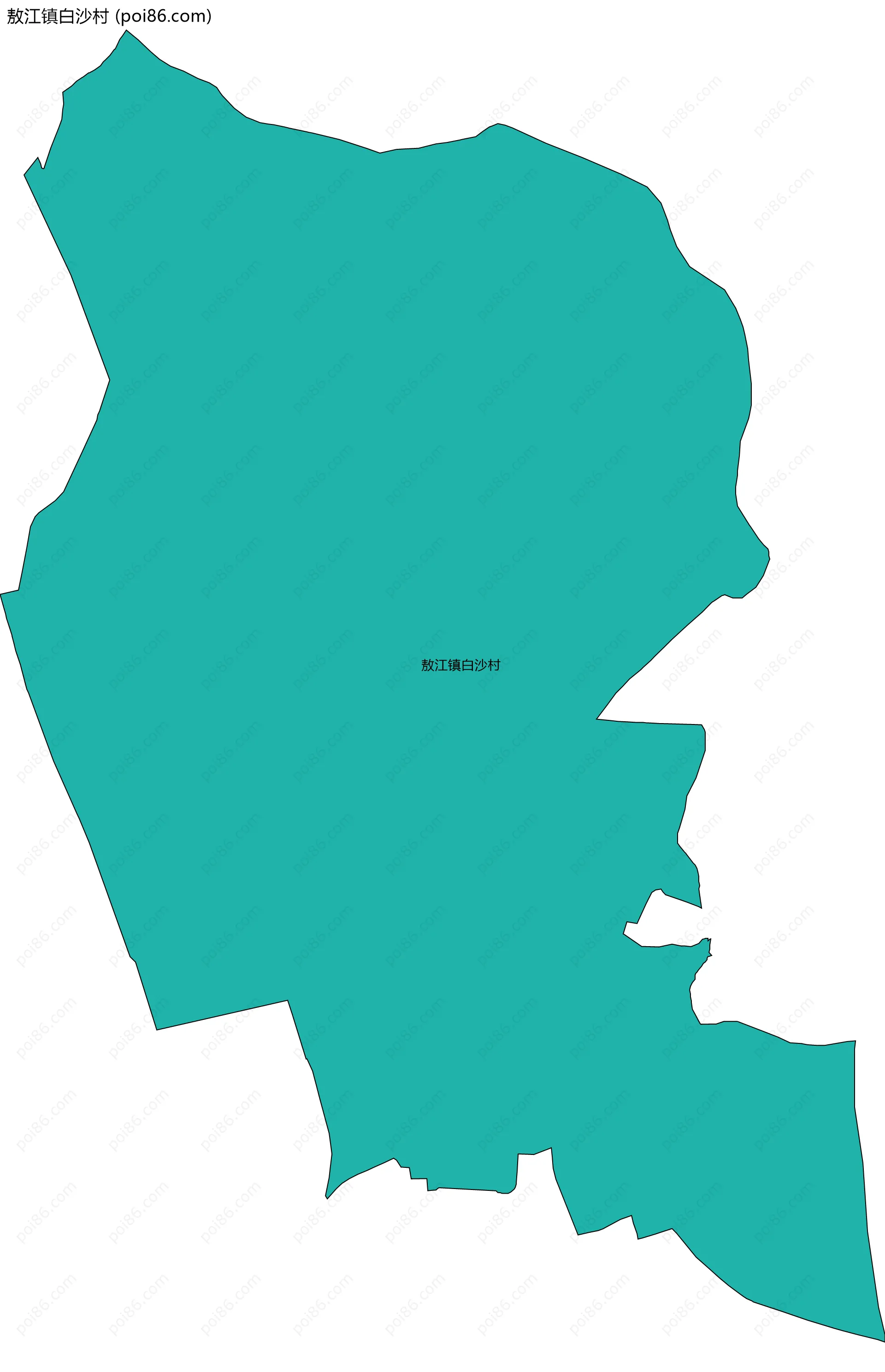 敖江镇白沙村边界地图