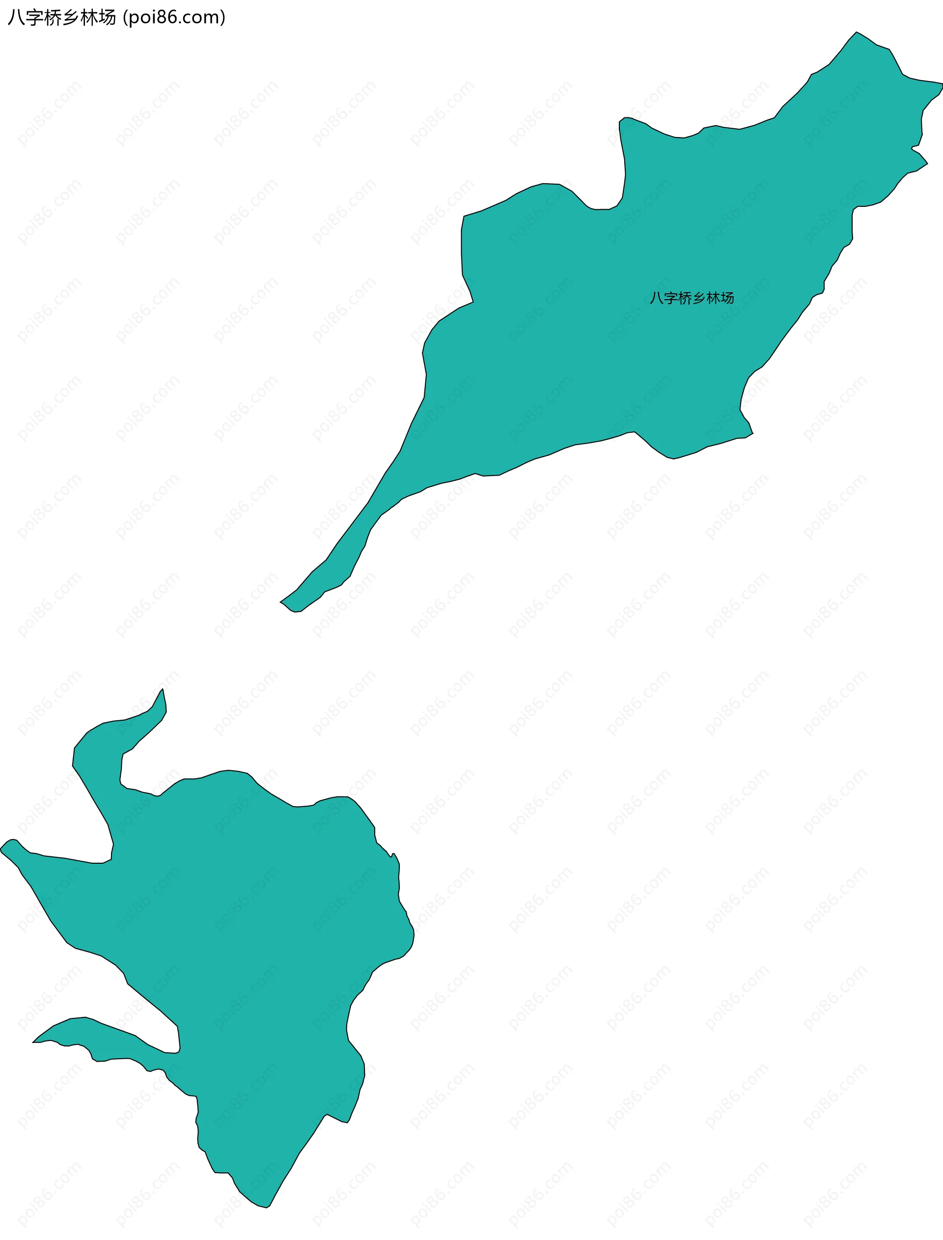 八字桥乡林场边界地图