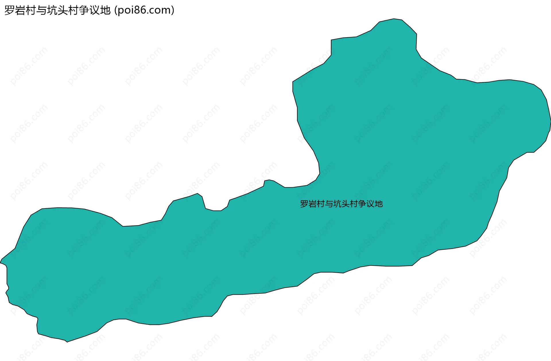 罗岩村与坑头村争议地边界地图