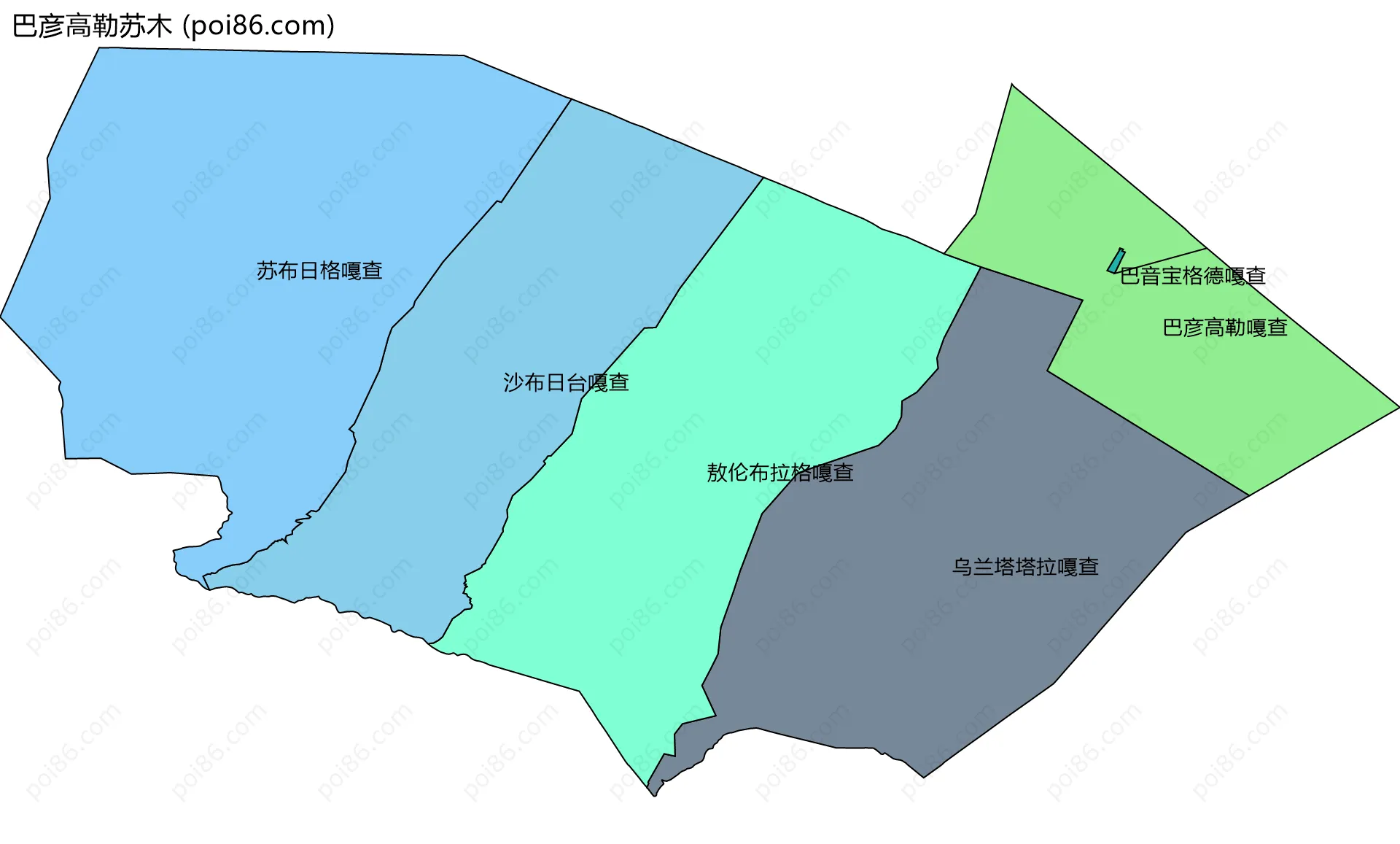 巴彦高勒苏木边界地图(五级行政区划)