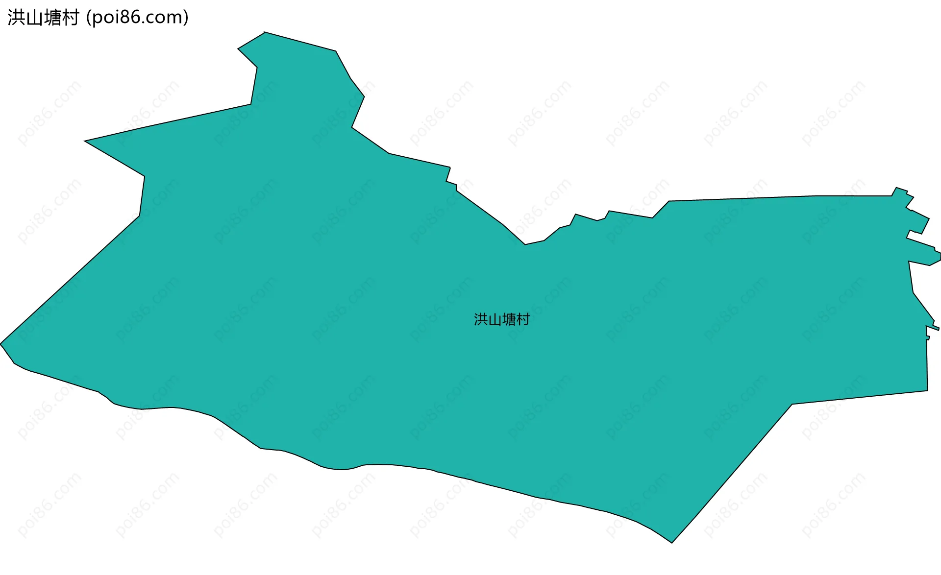洪山塘村边界地图