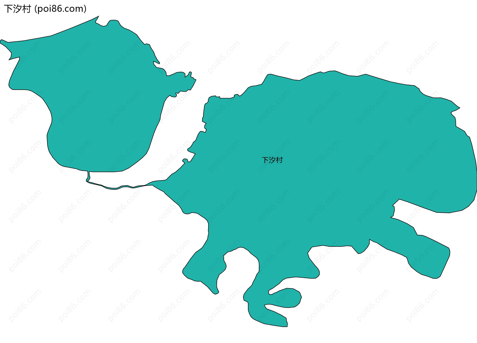 下汐村边界地图
