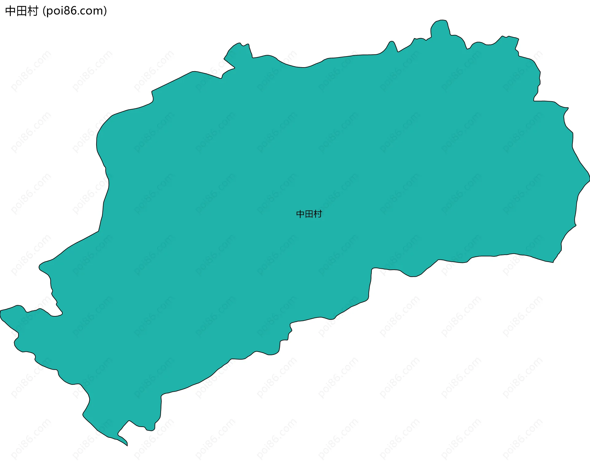 中田村边界地图