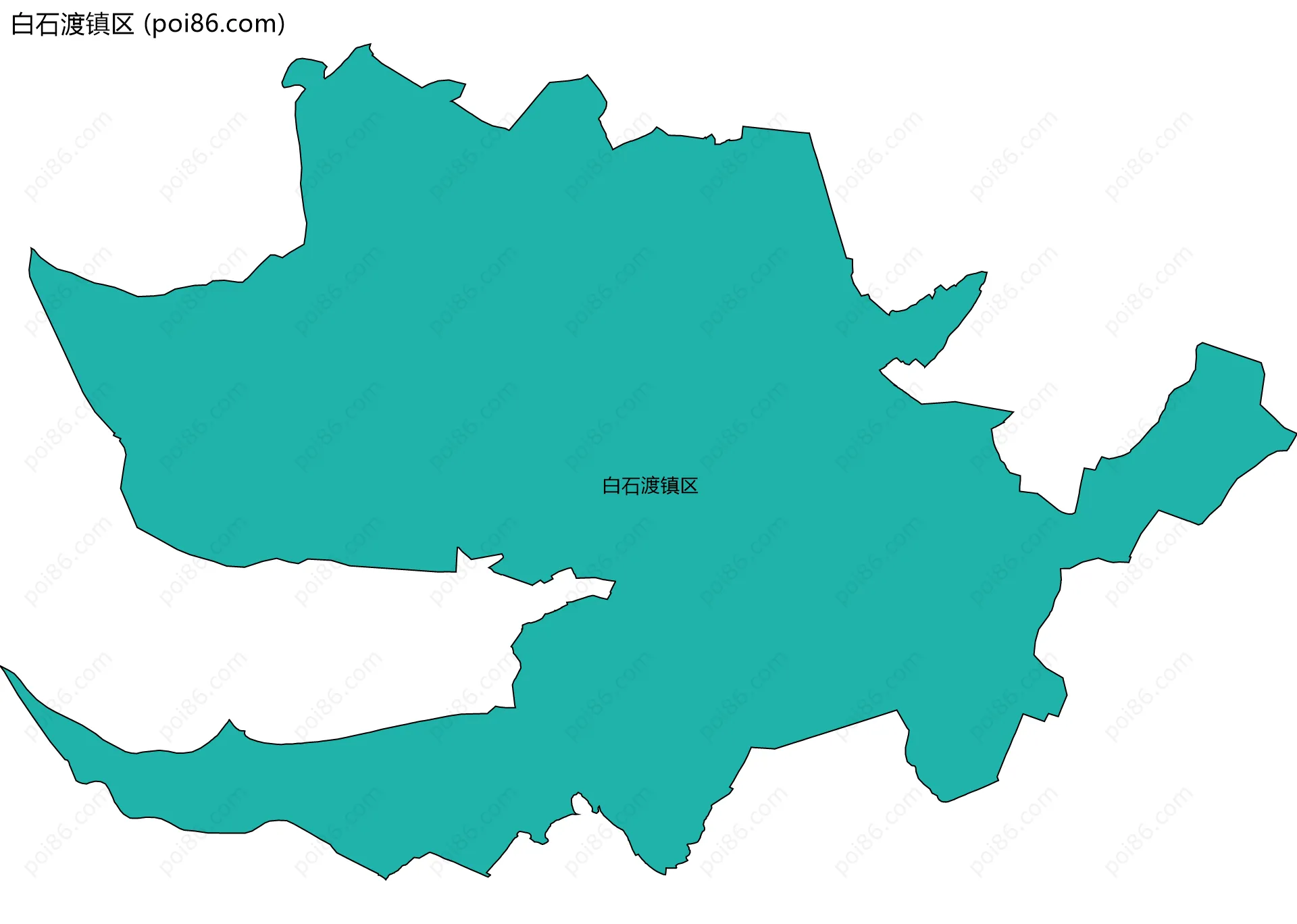 白石渡镇区边界地图