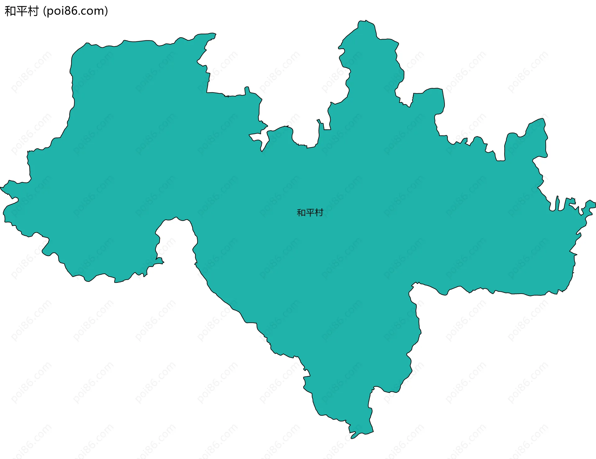 和平村边界地图