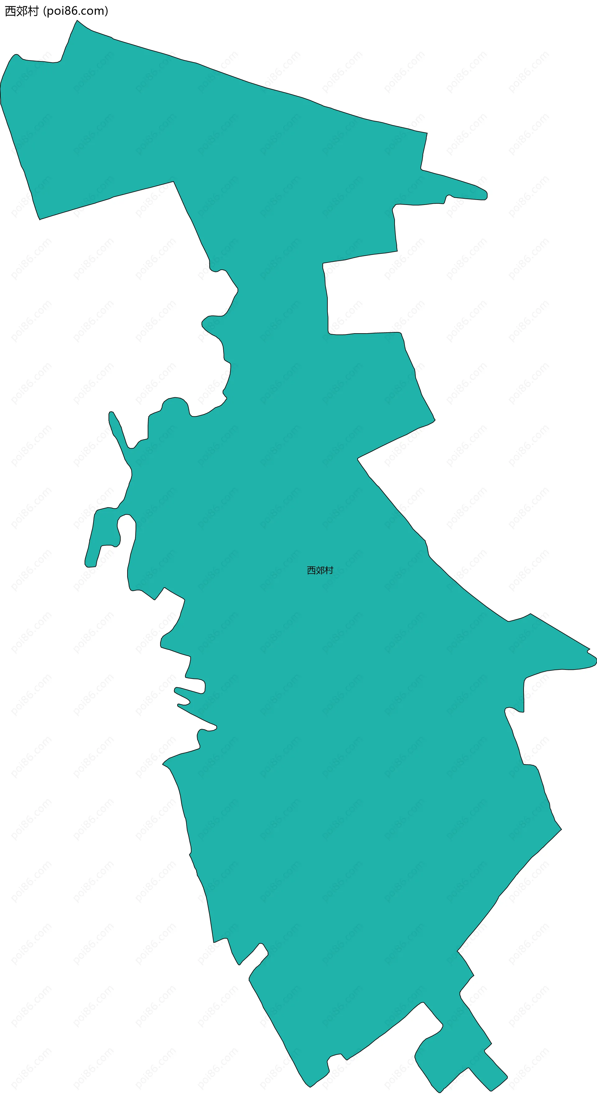 西郊村边界地图