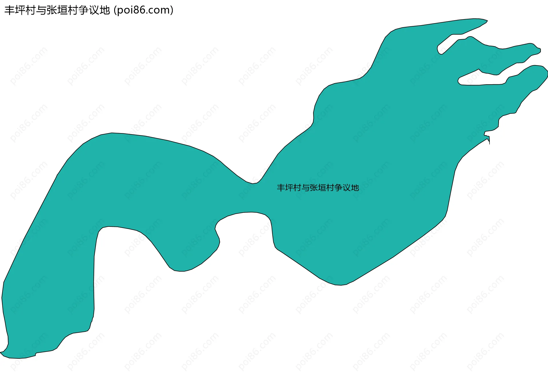 丰坪村与张垣村争议地边界地图