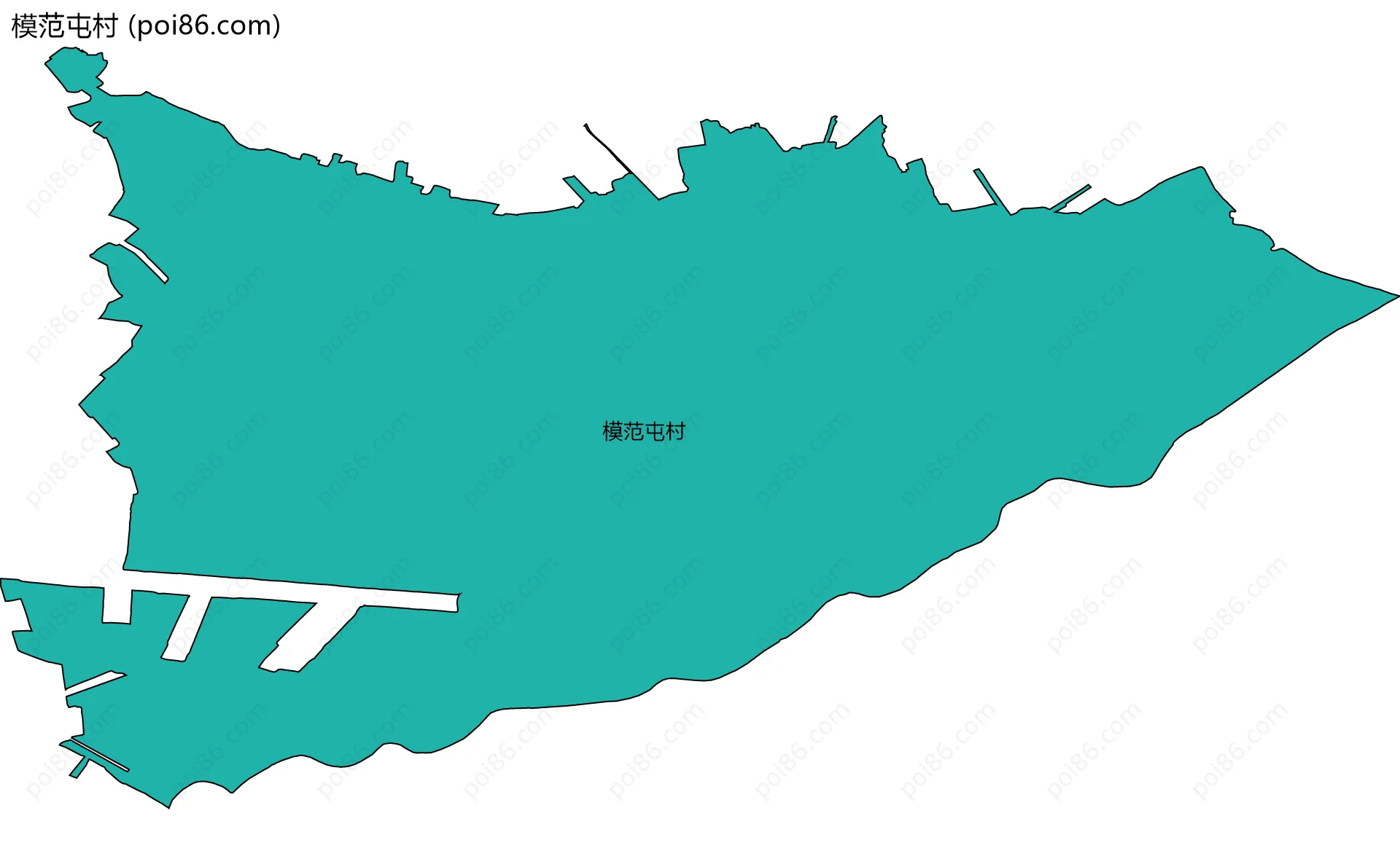 模范屯村边界地图