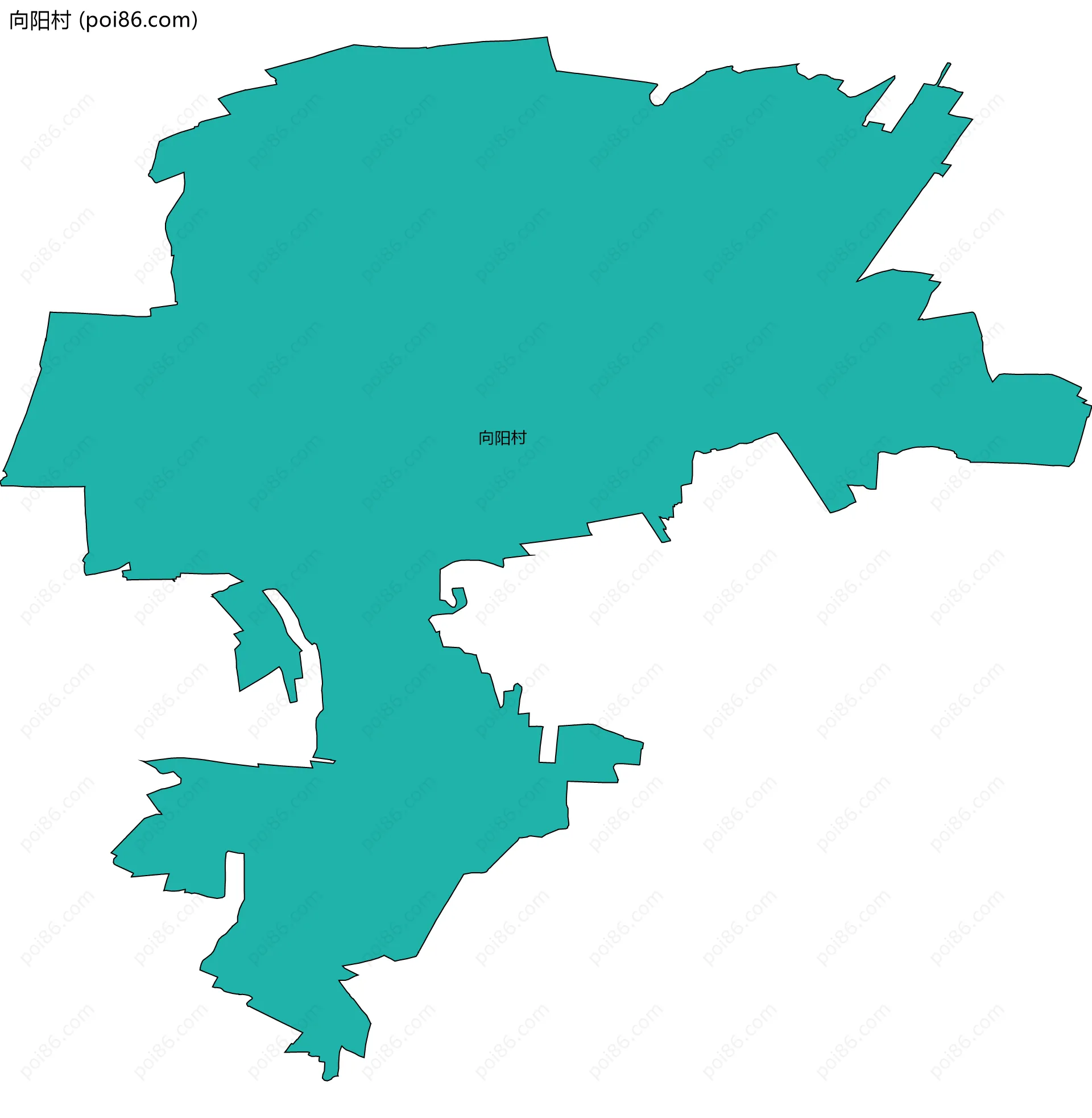 向阳村边界地图