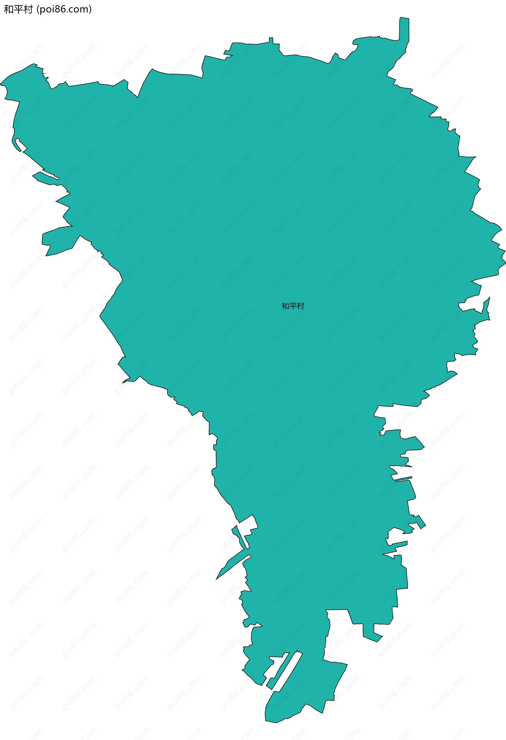 和平村边界地图