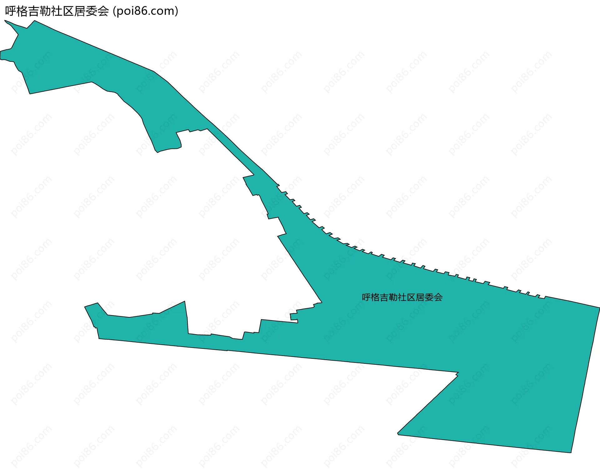 呼格吉勒社区居委会边界地图