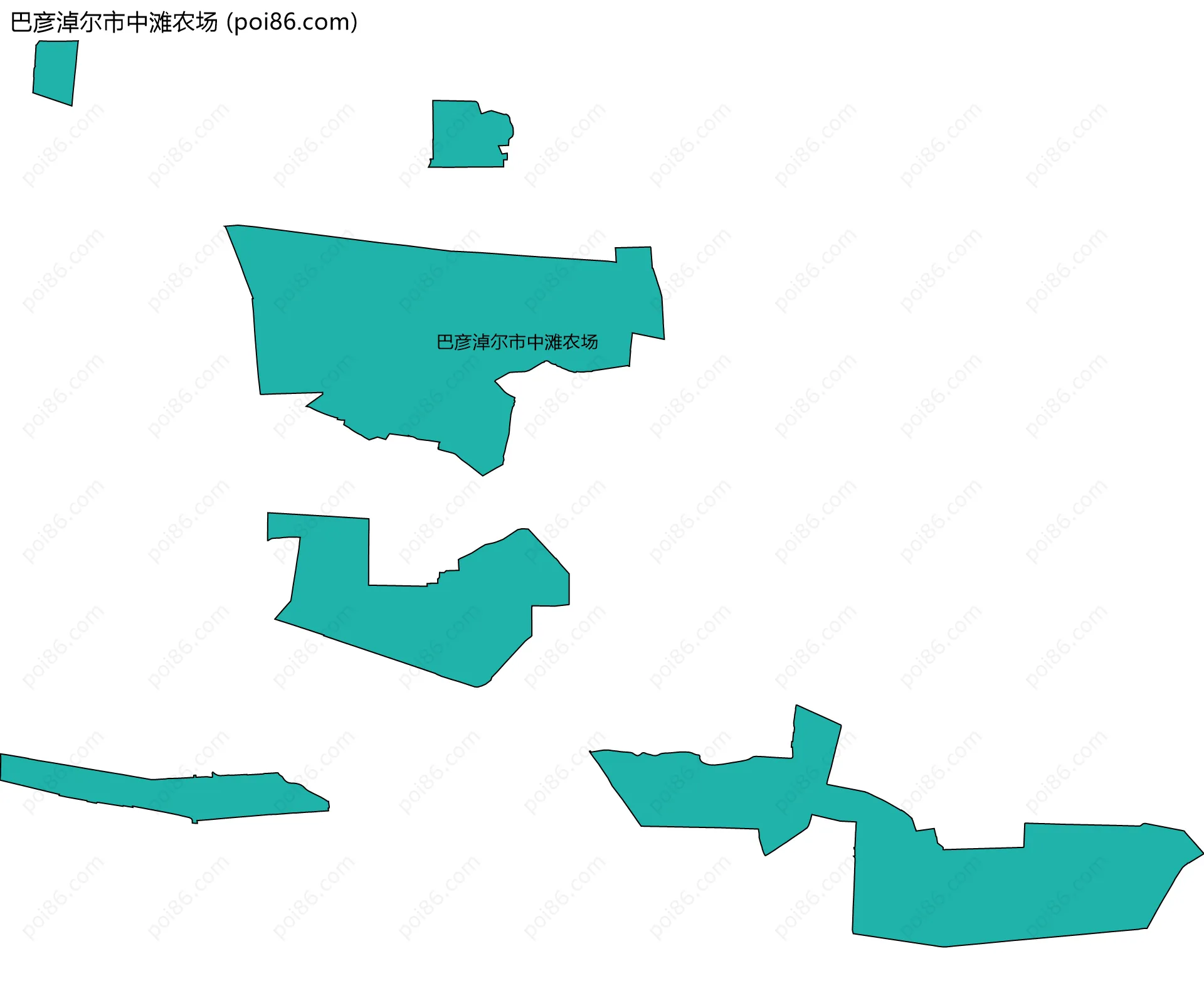 巴彦淖尔市中滩农场边界地图(五级行政区划)