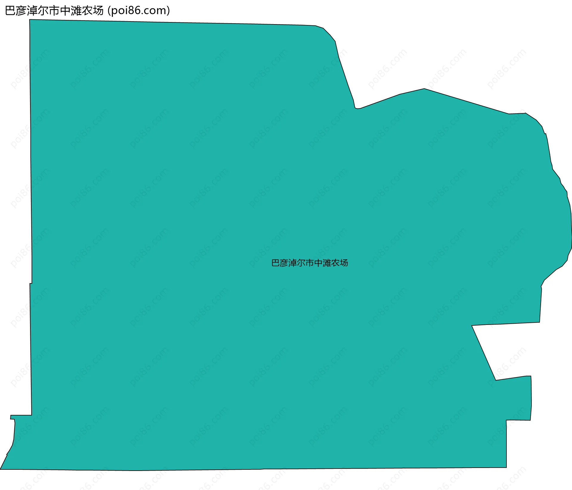 巴彦淖尔市中滩农场边界地图
