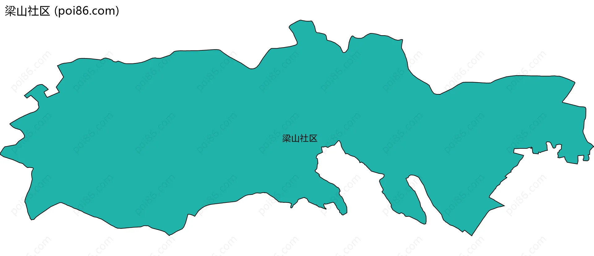 梁山社区边界地图