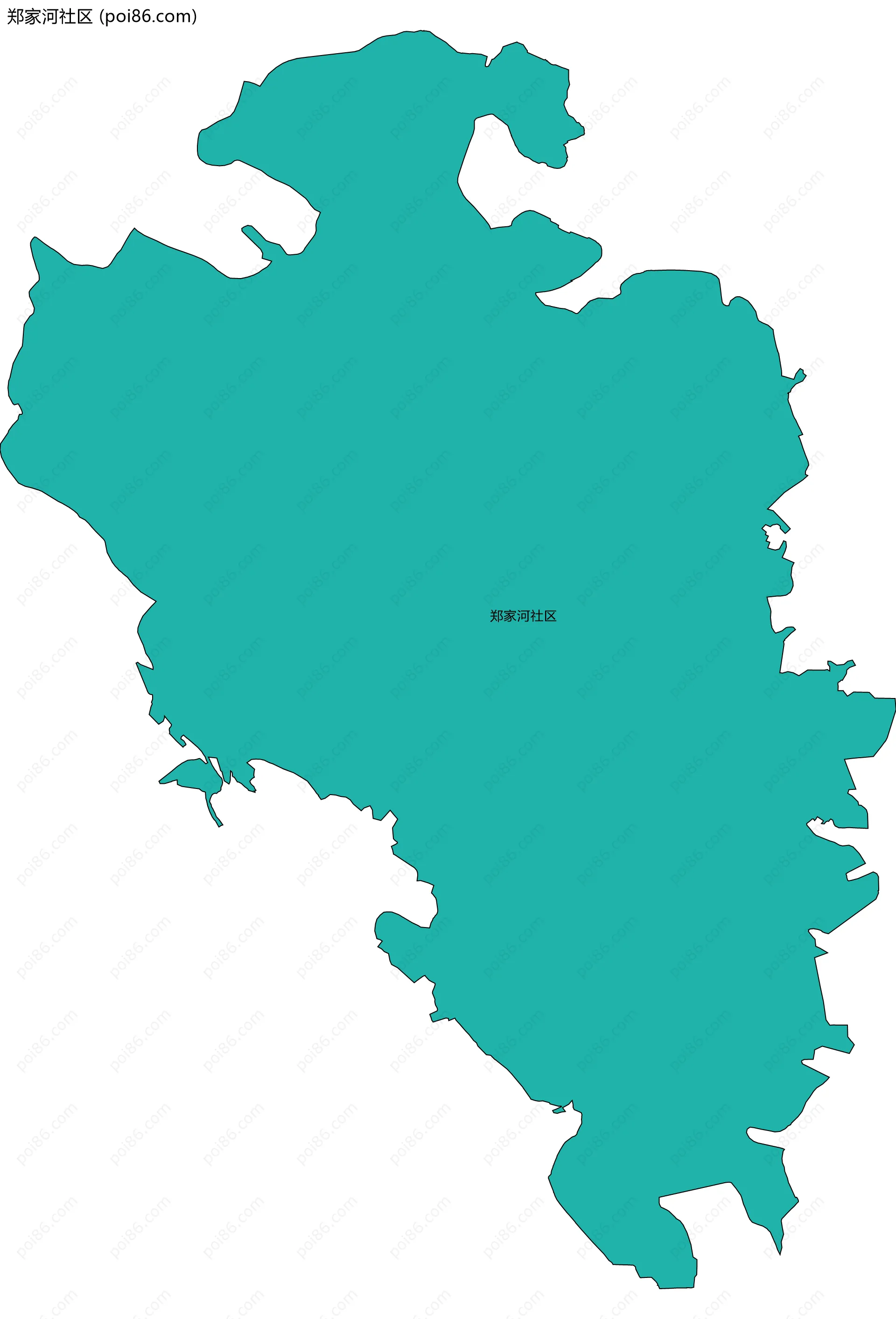 郑家河社区边界地图