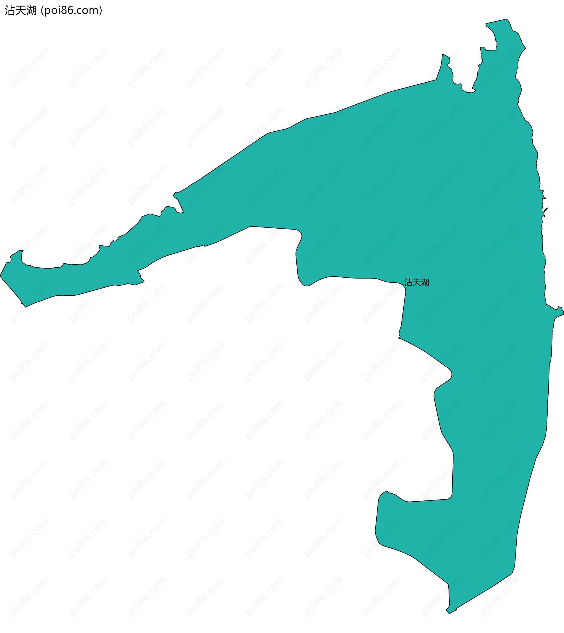 沾天湖边界地图