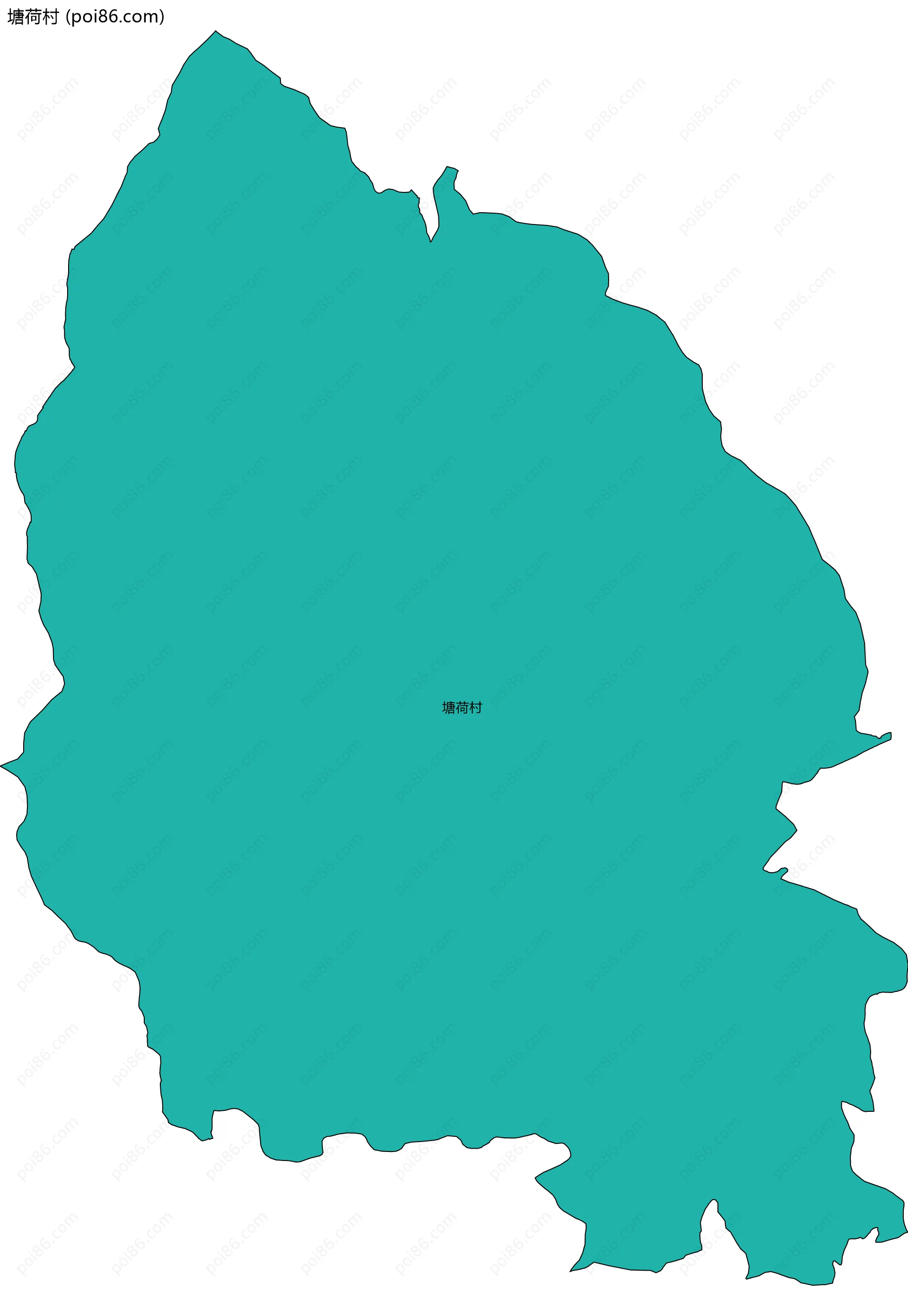 塘荷村边界地图