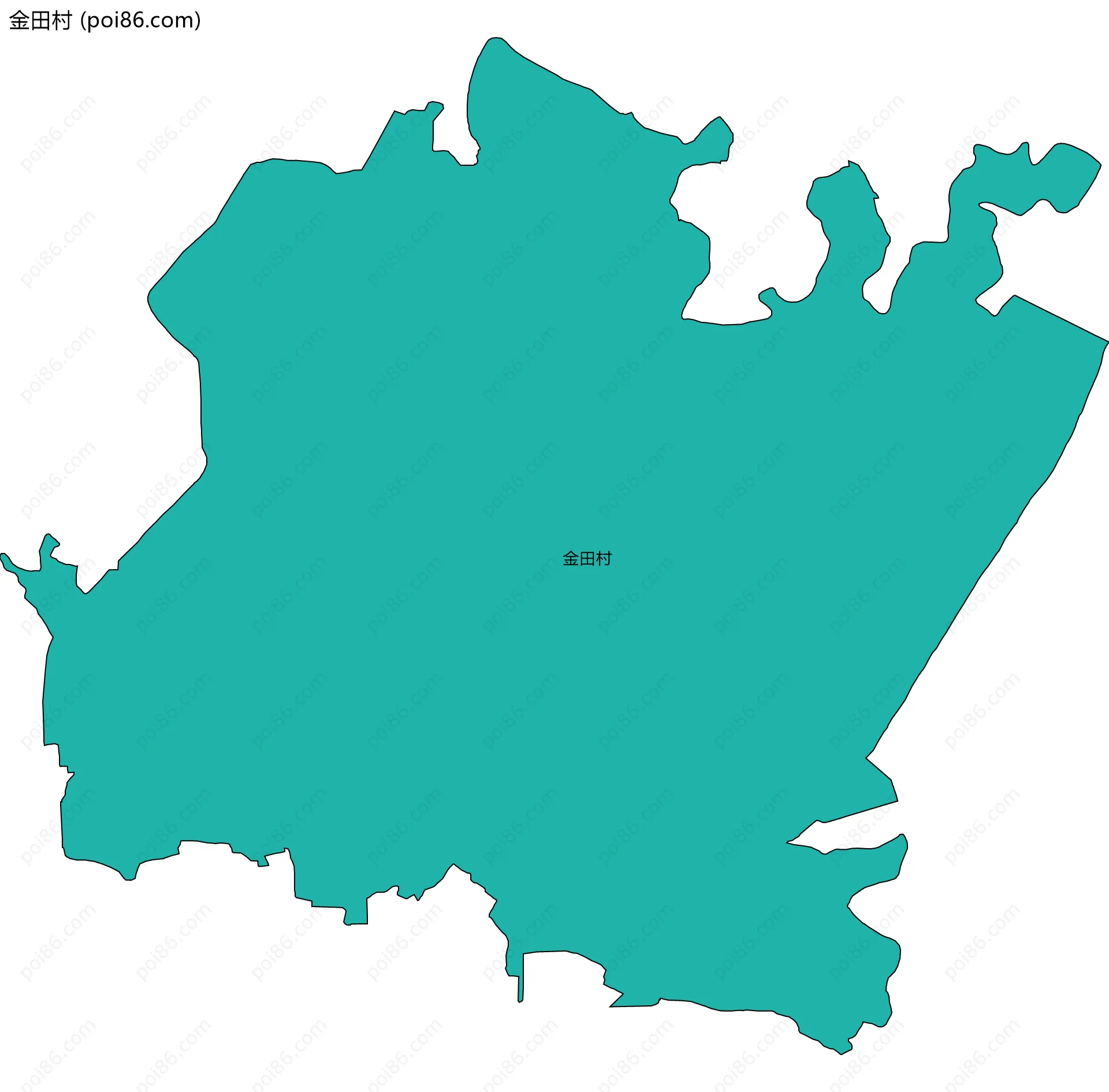 金田村边界地图