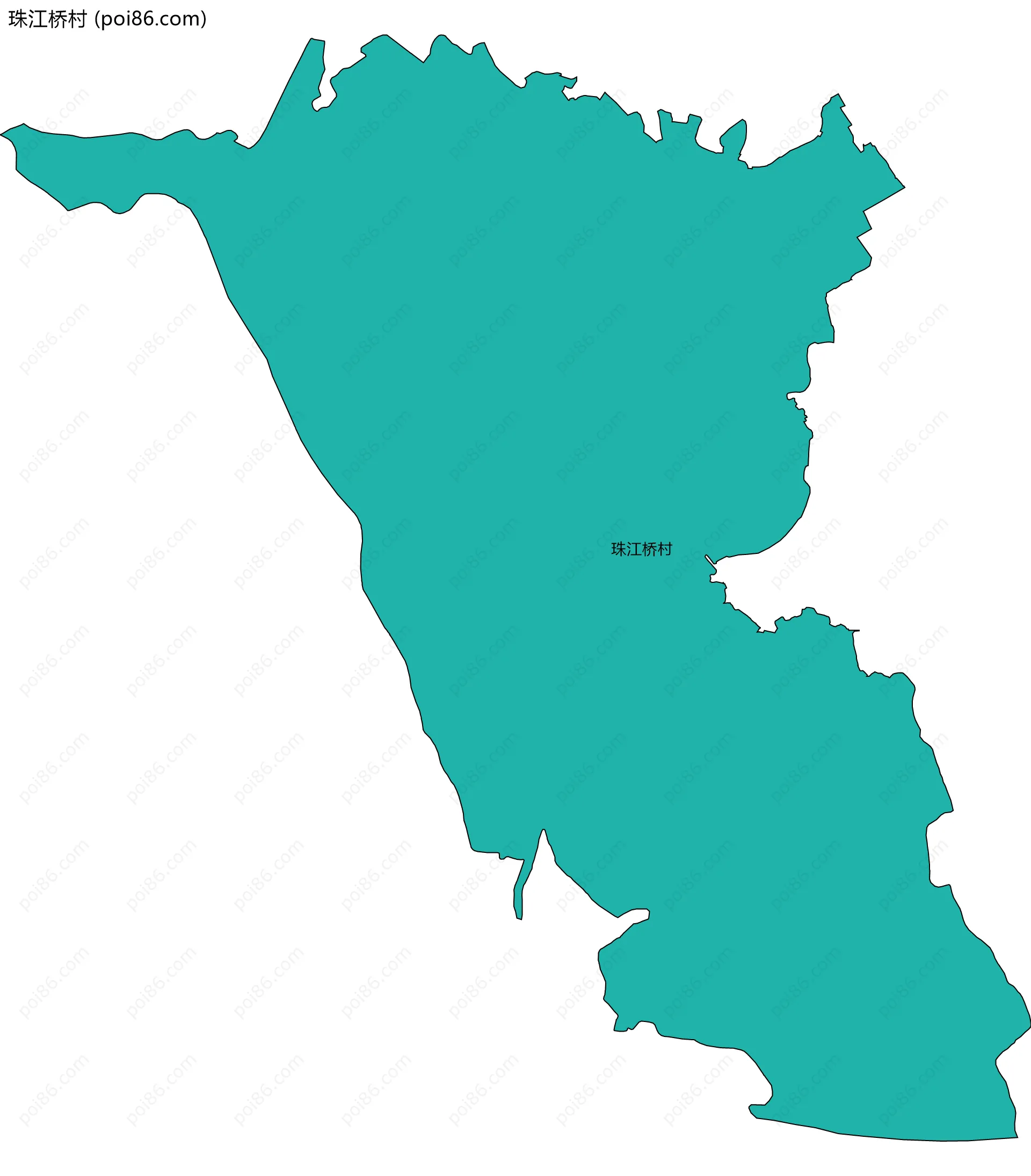 珠江桥村边界地图