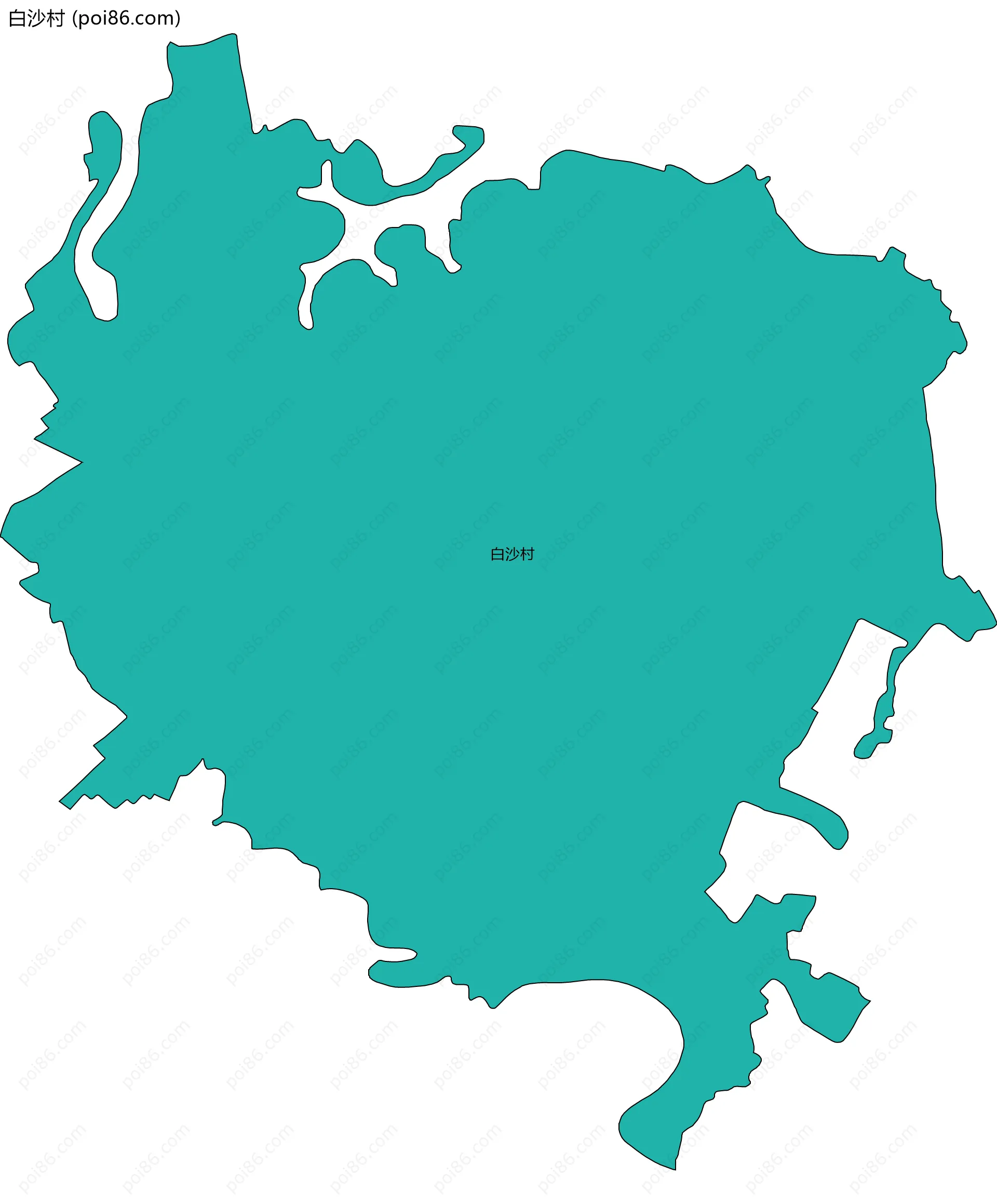 白沙村边界地图