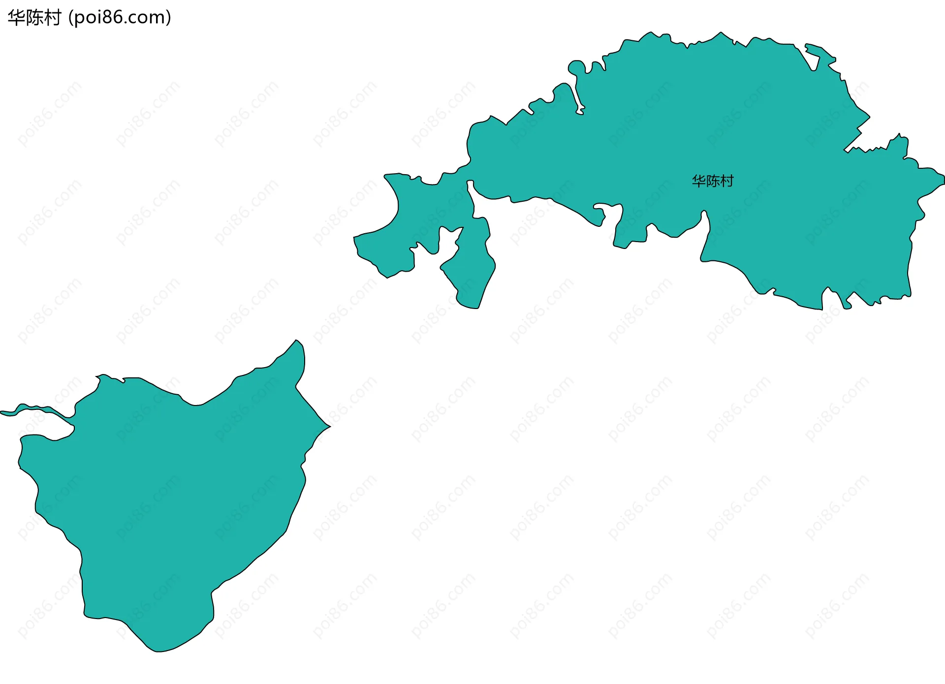 华陈村边界地图