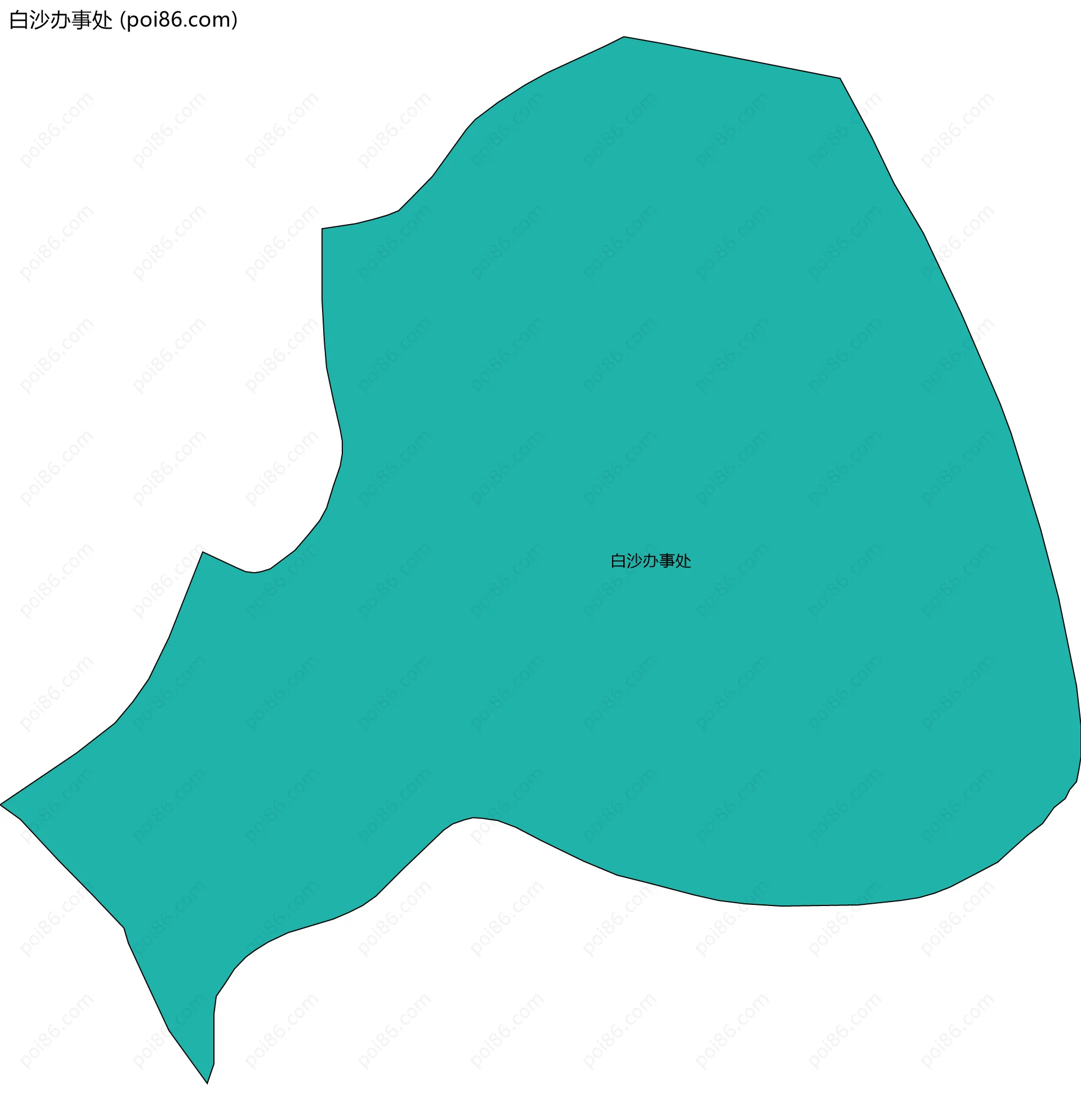 白沙办事处边界地图