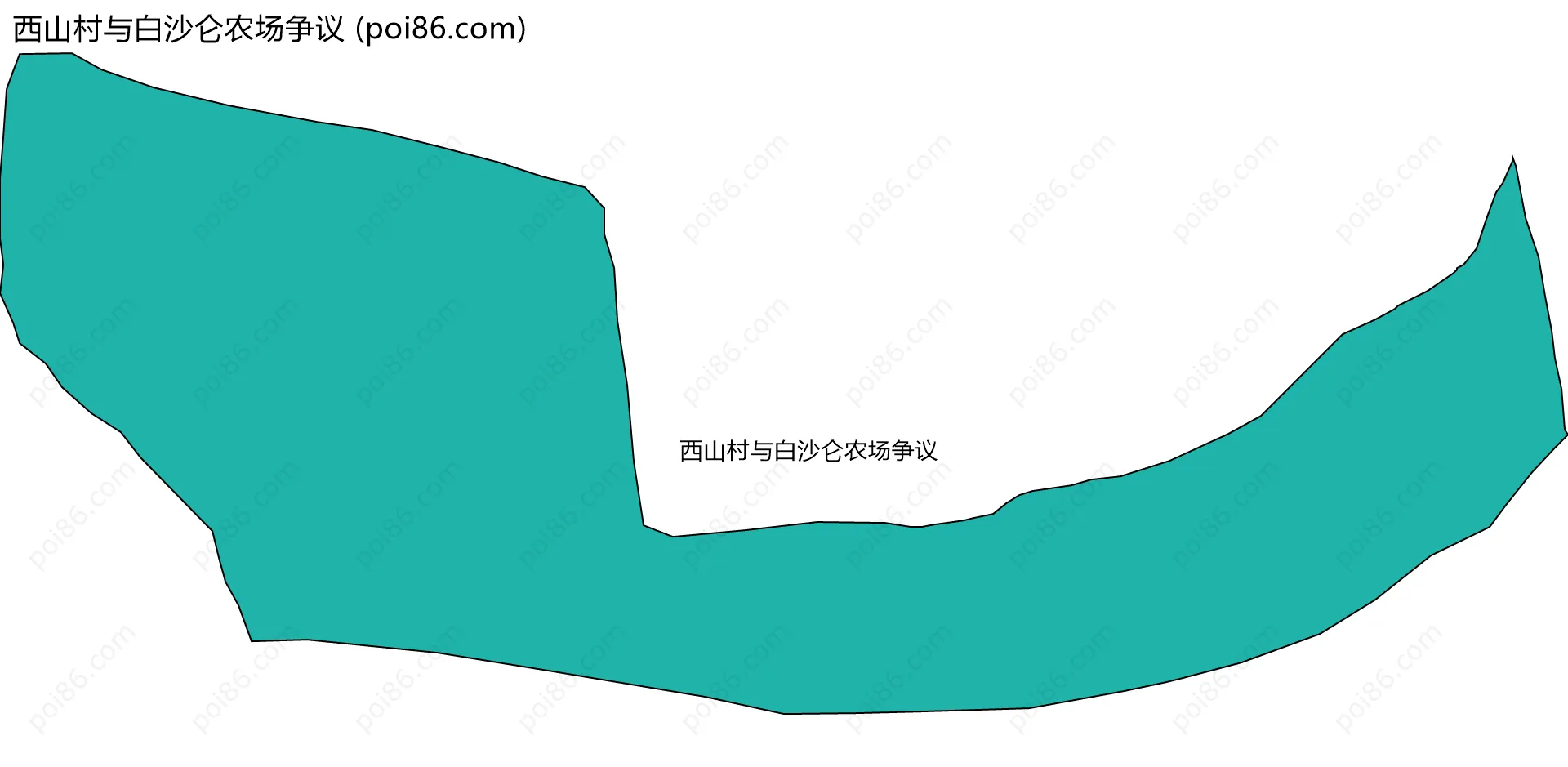 西山村与白沙仑农场争议边界地图