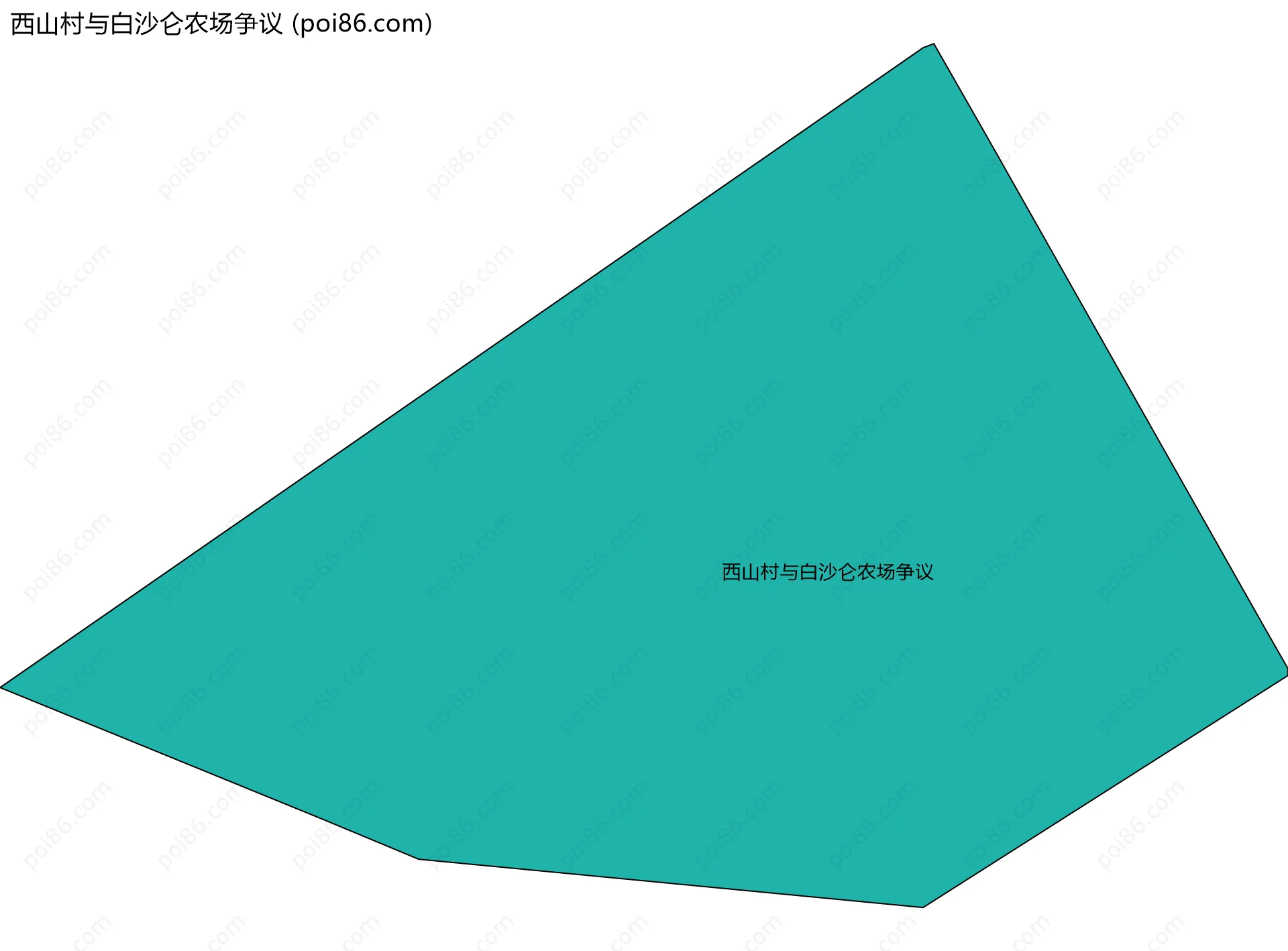 西山村与白沙仑农场争议边界地图
