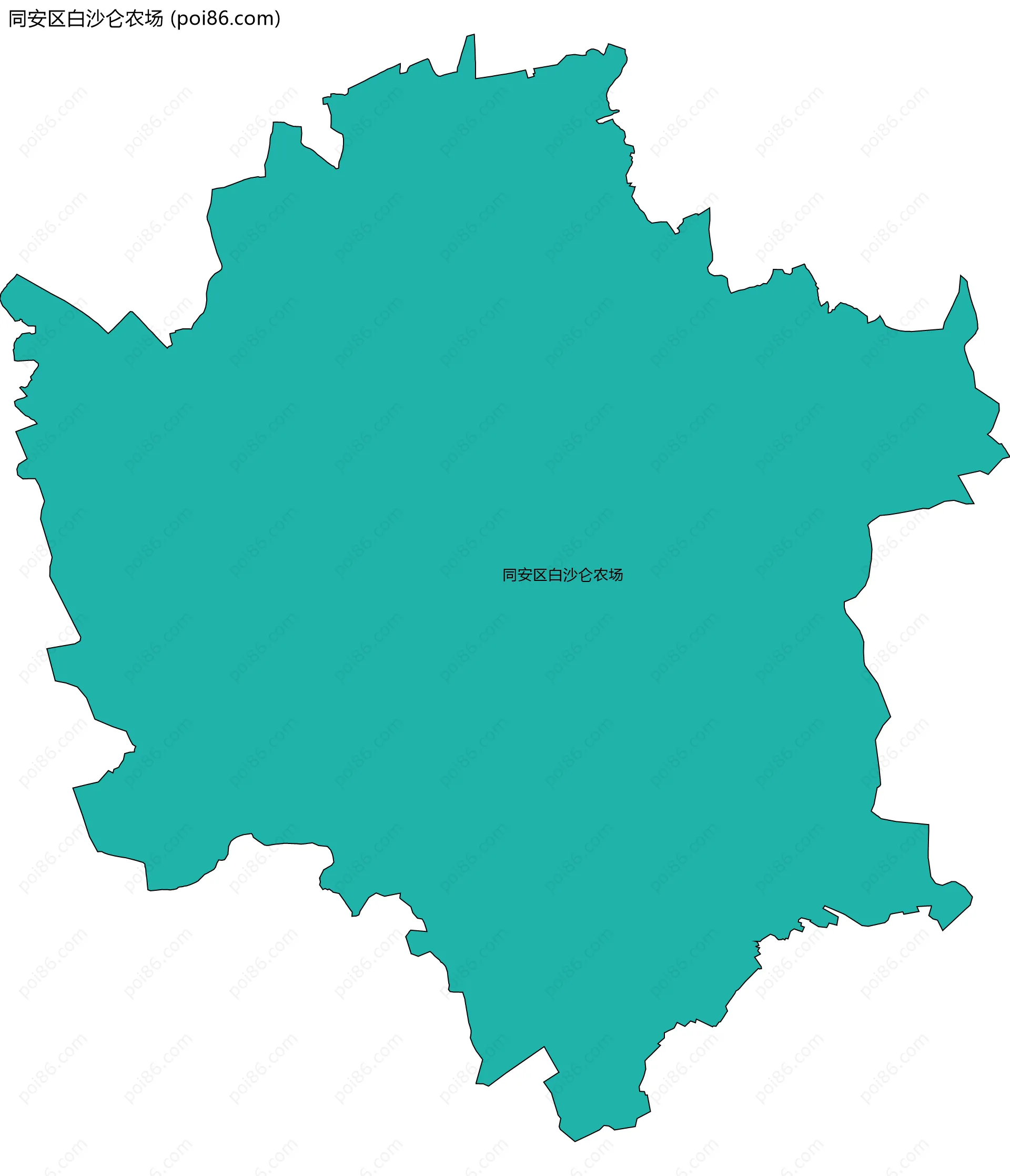 同安区白沙仑农场边界地图