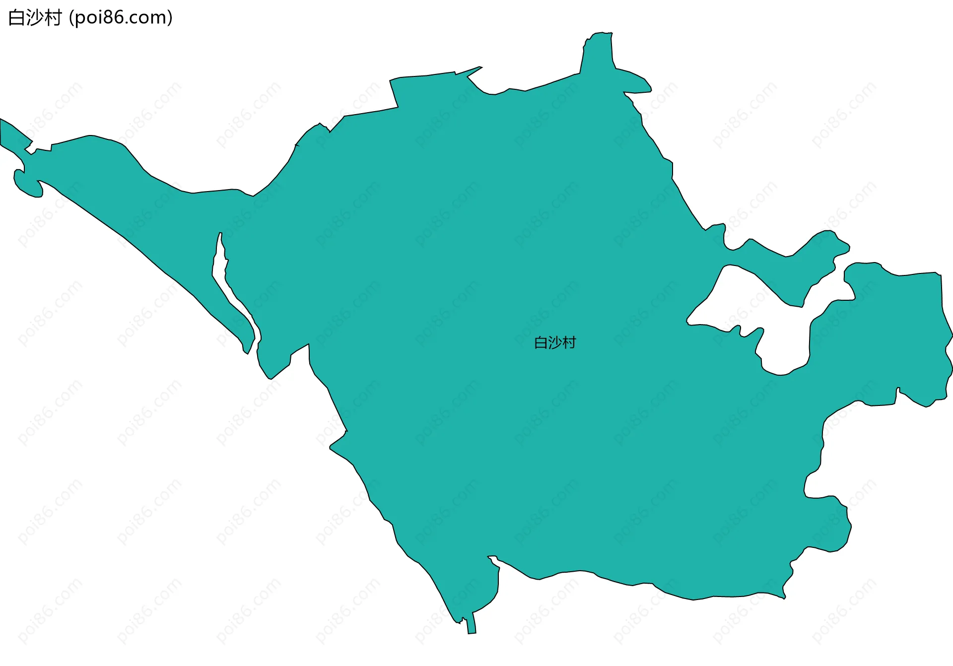 白沙村边界地图