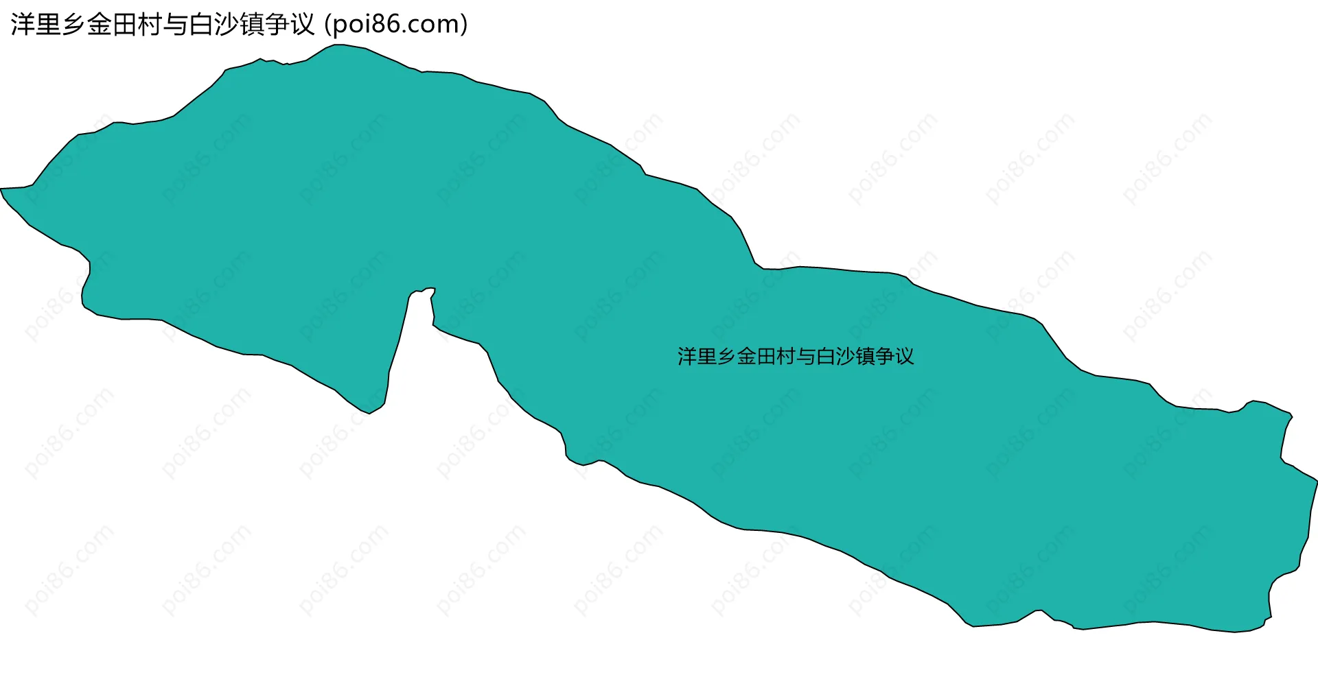 洋里乡金田村与白沙镇争议边界地图