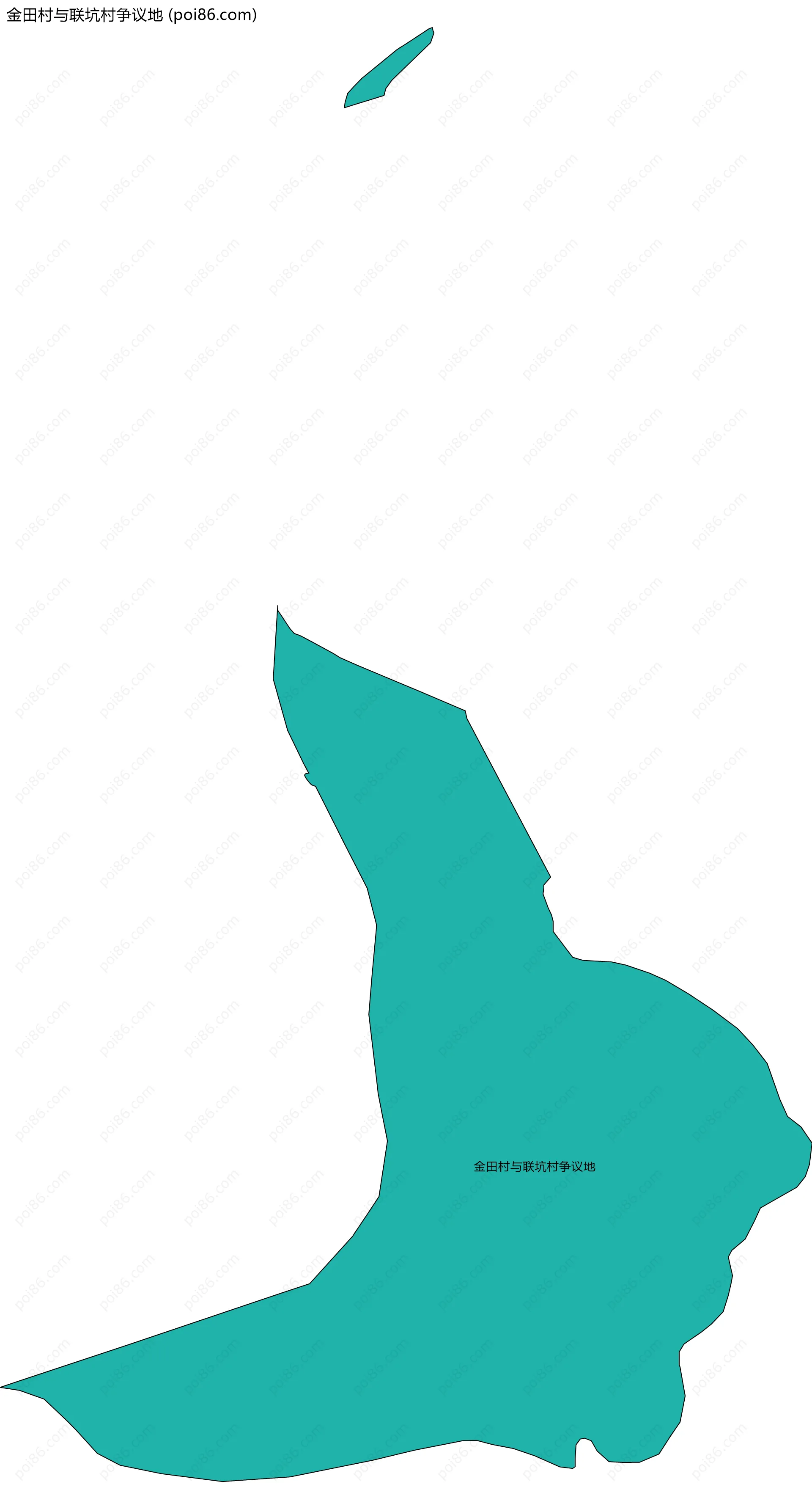 金田村与联坑村争议地边界地图