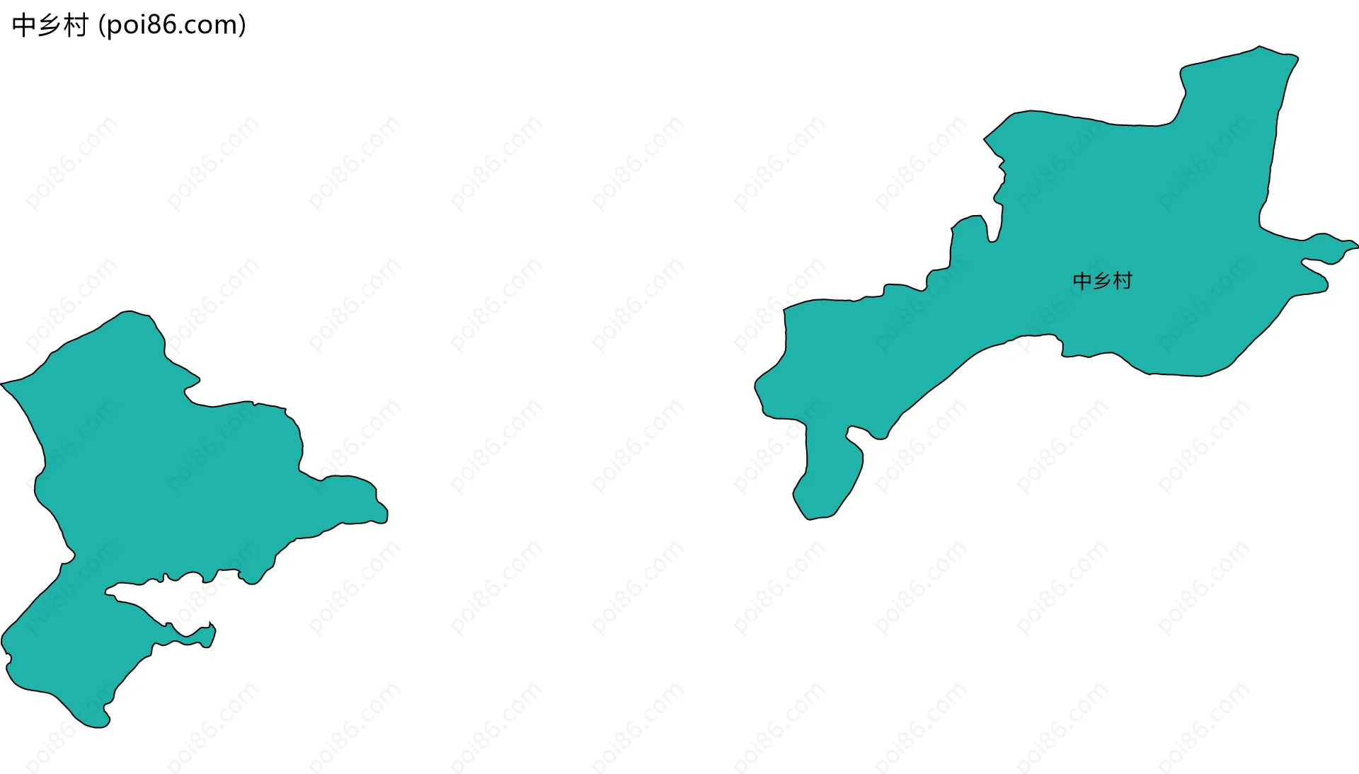 中乡村边界地图
