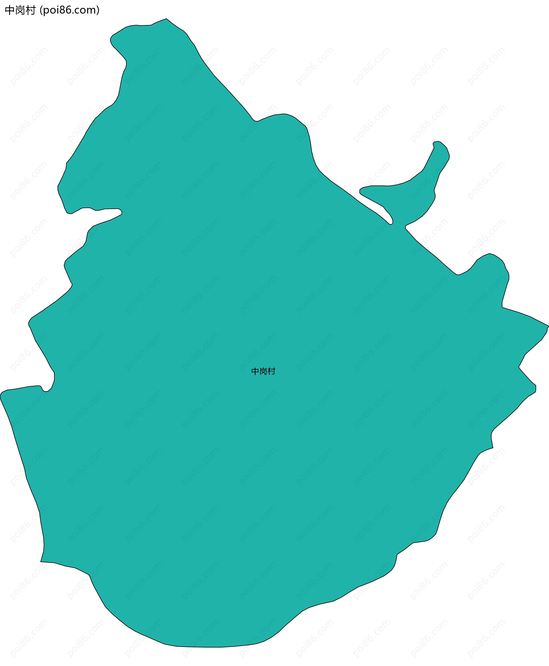 中岗村边界地图