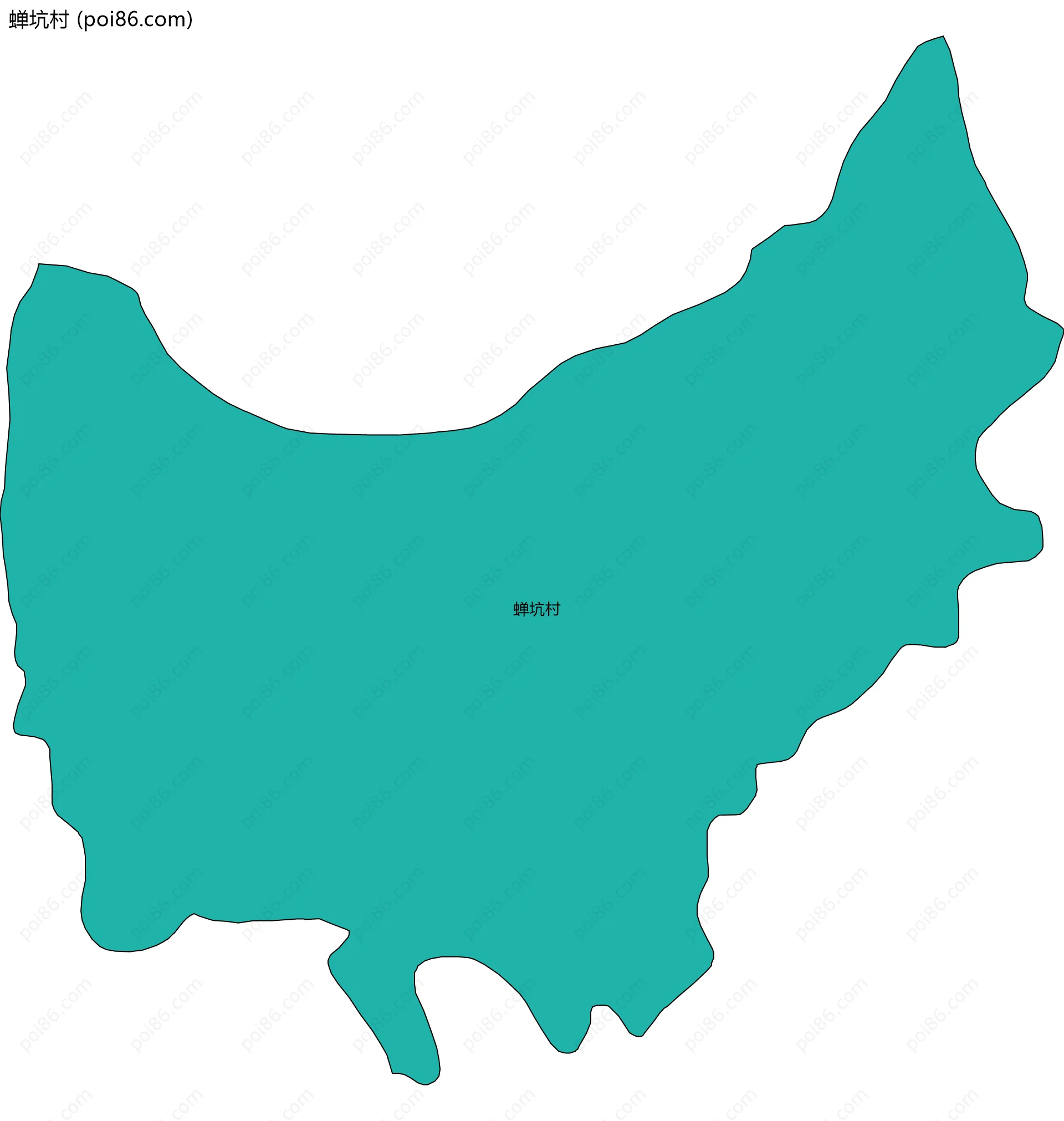 蝉坑村边界地图