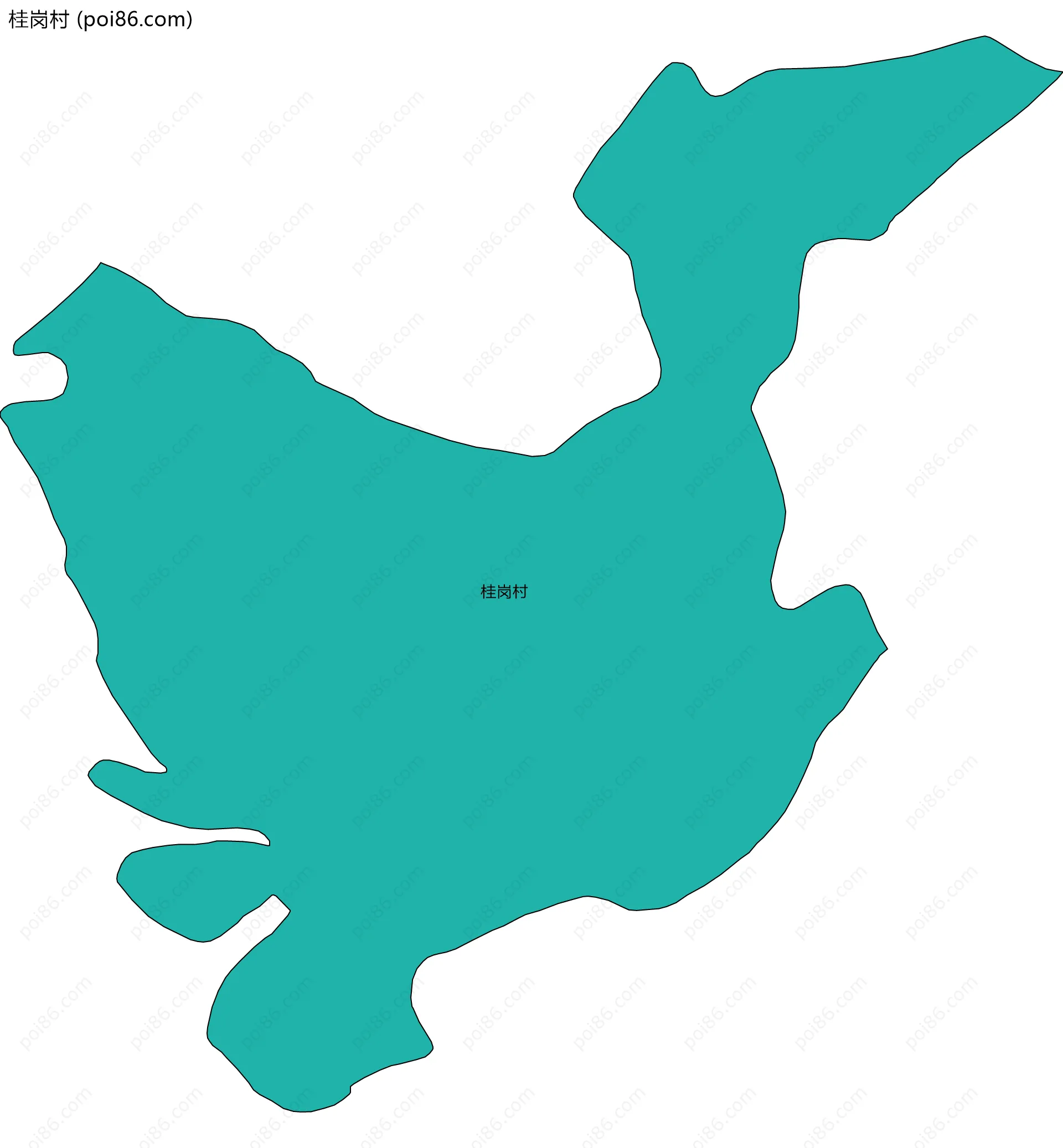 桂岗村边界地图