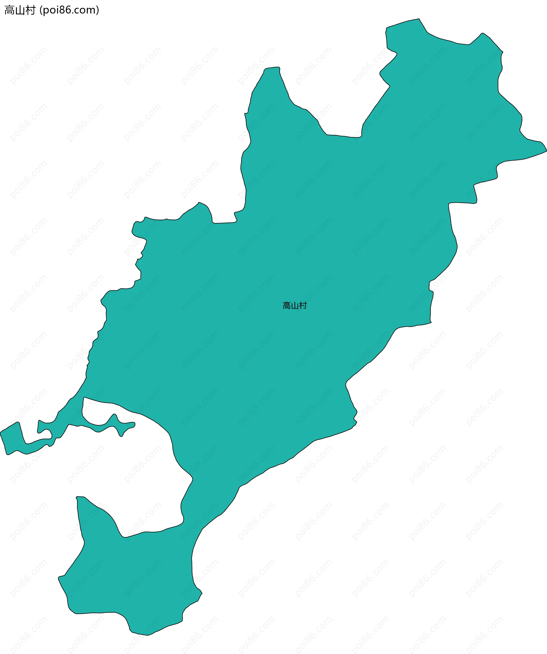 高山村边界地图