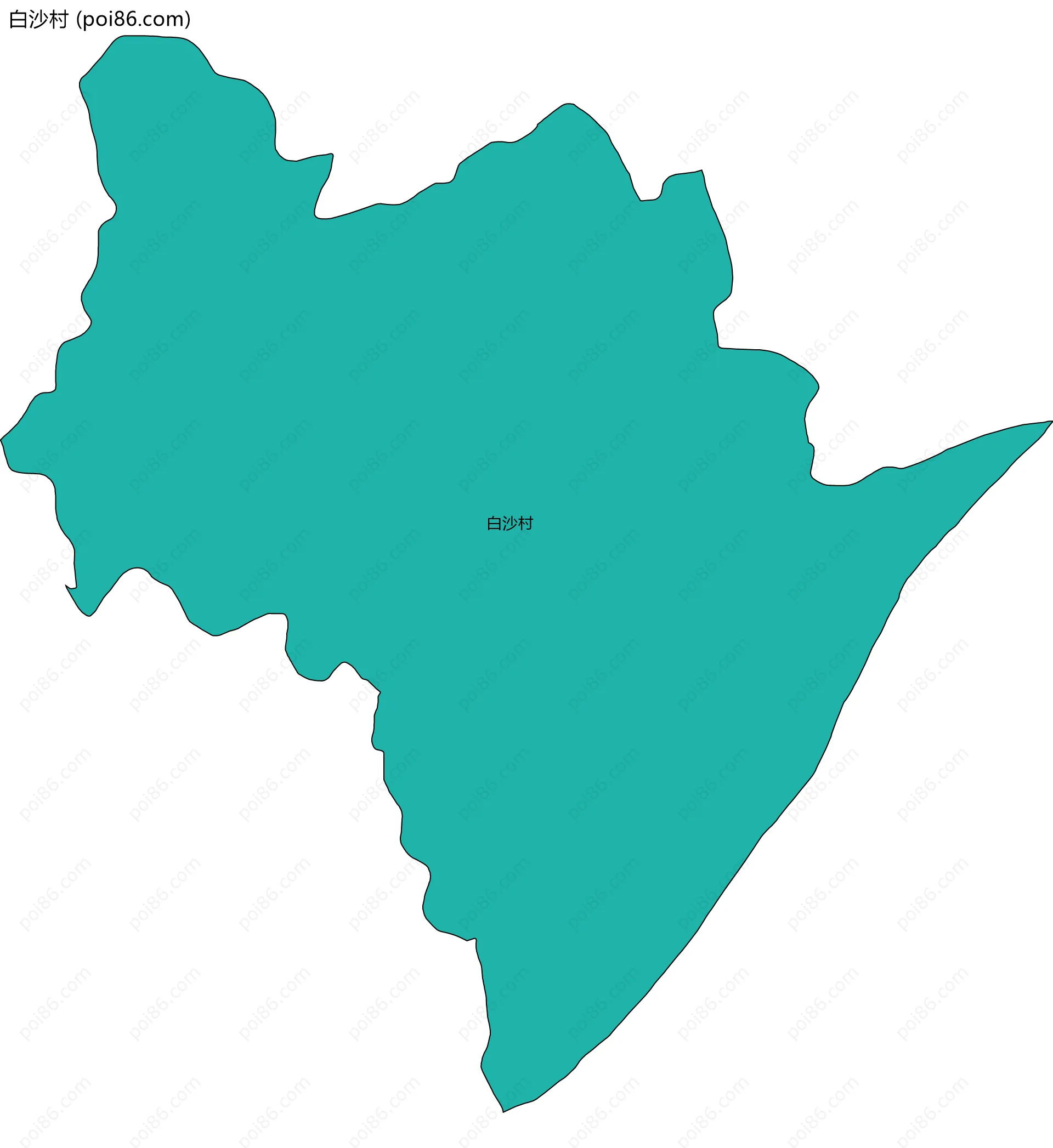 白沙村边界地图